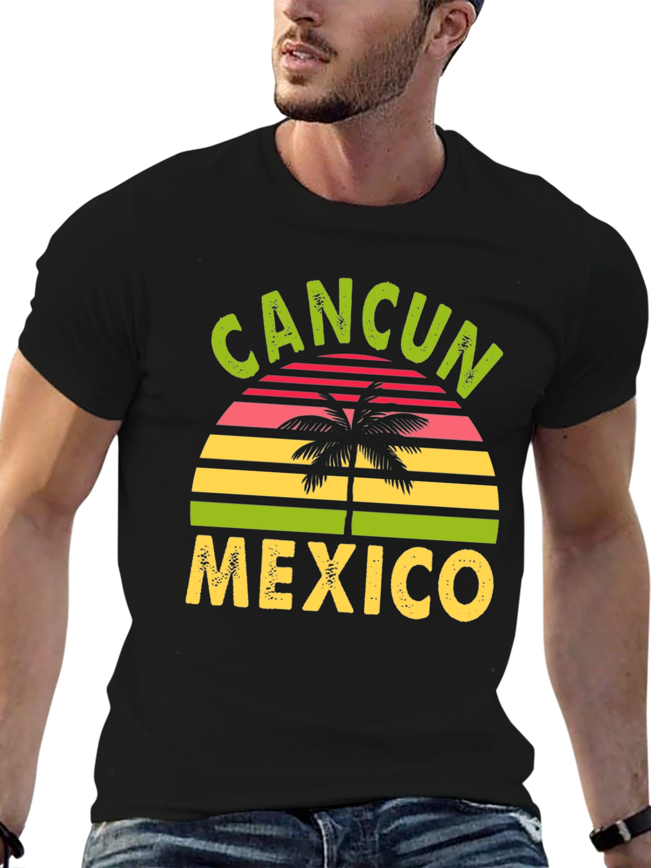Cancun Mexico Graphic Tee - Black