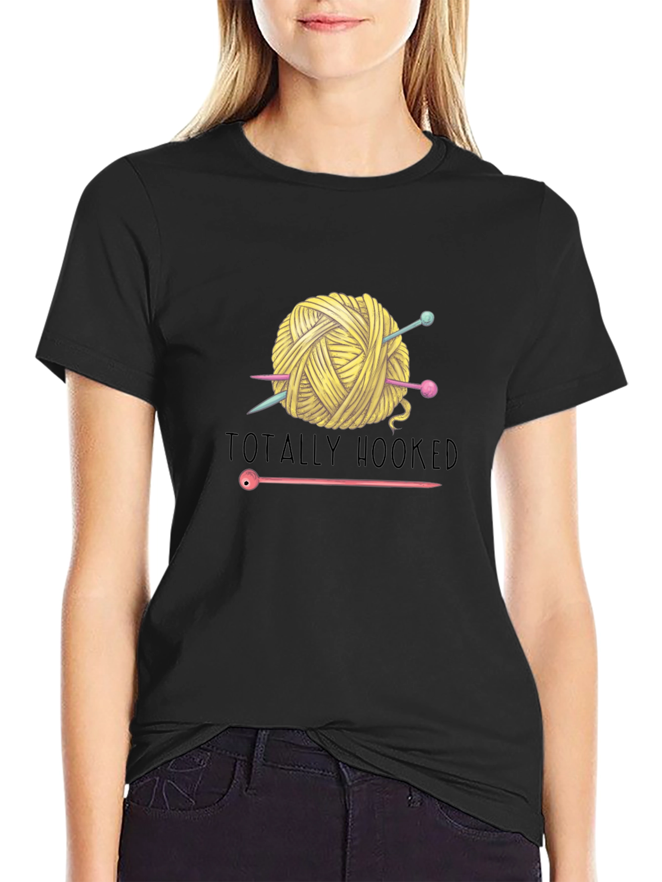 Totally Hooked Yarn Knitting T-Shirt