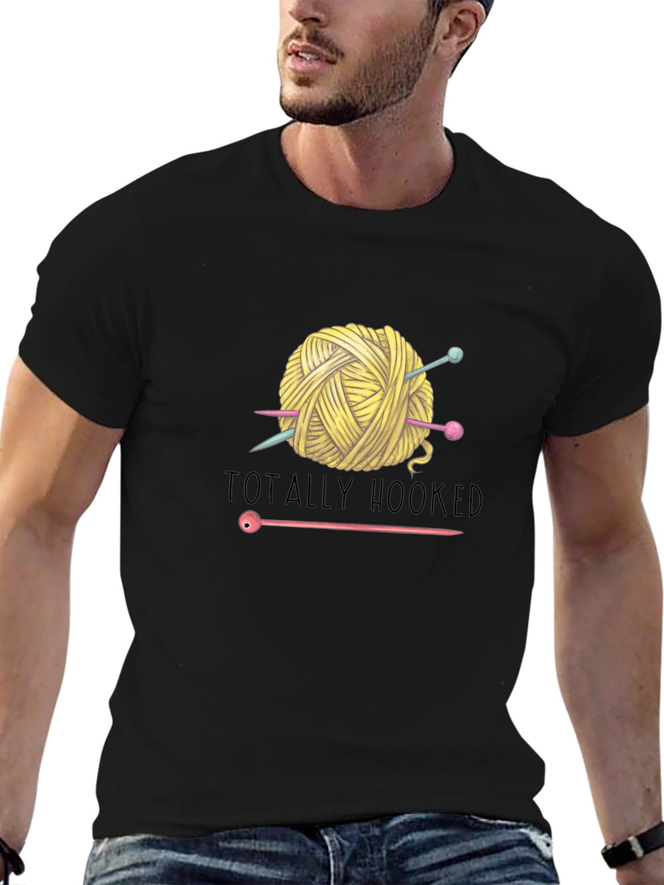 Totally Hooked Yarn Knitting T-Shirt
