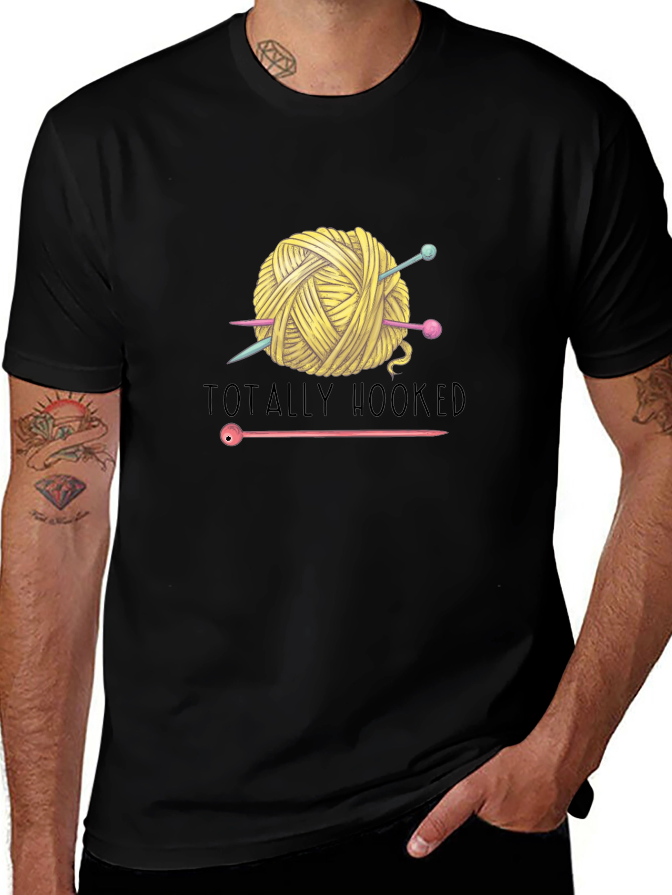 Totally Hooked Yarn Knitting T-Shirt