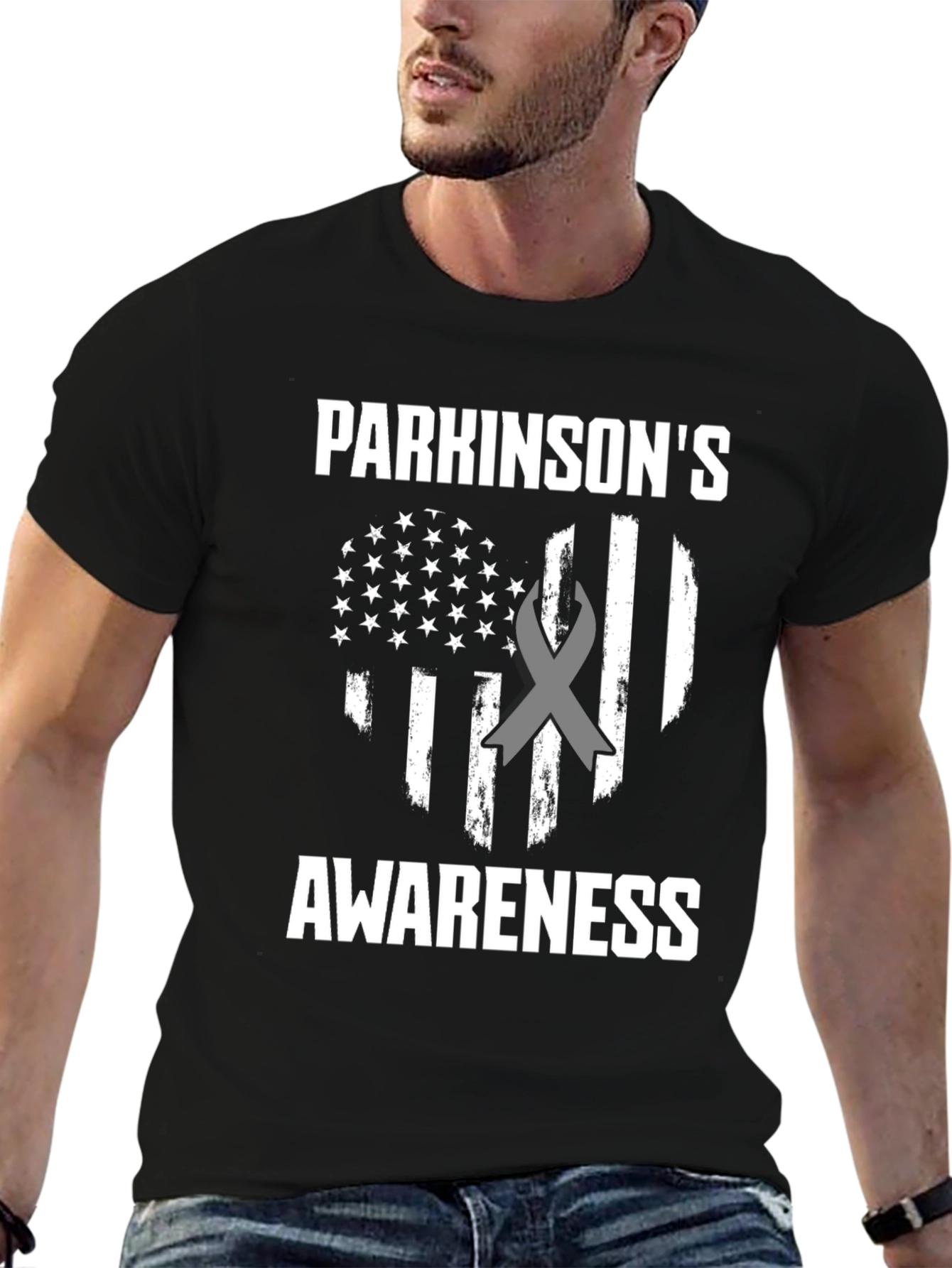 Parkinsons Awareness American Flag T-Shirt