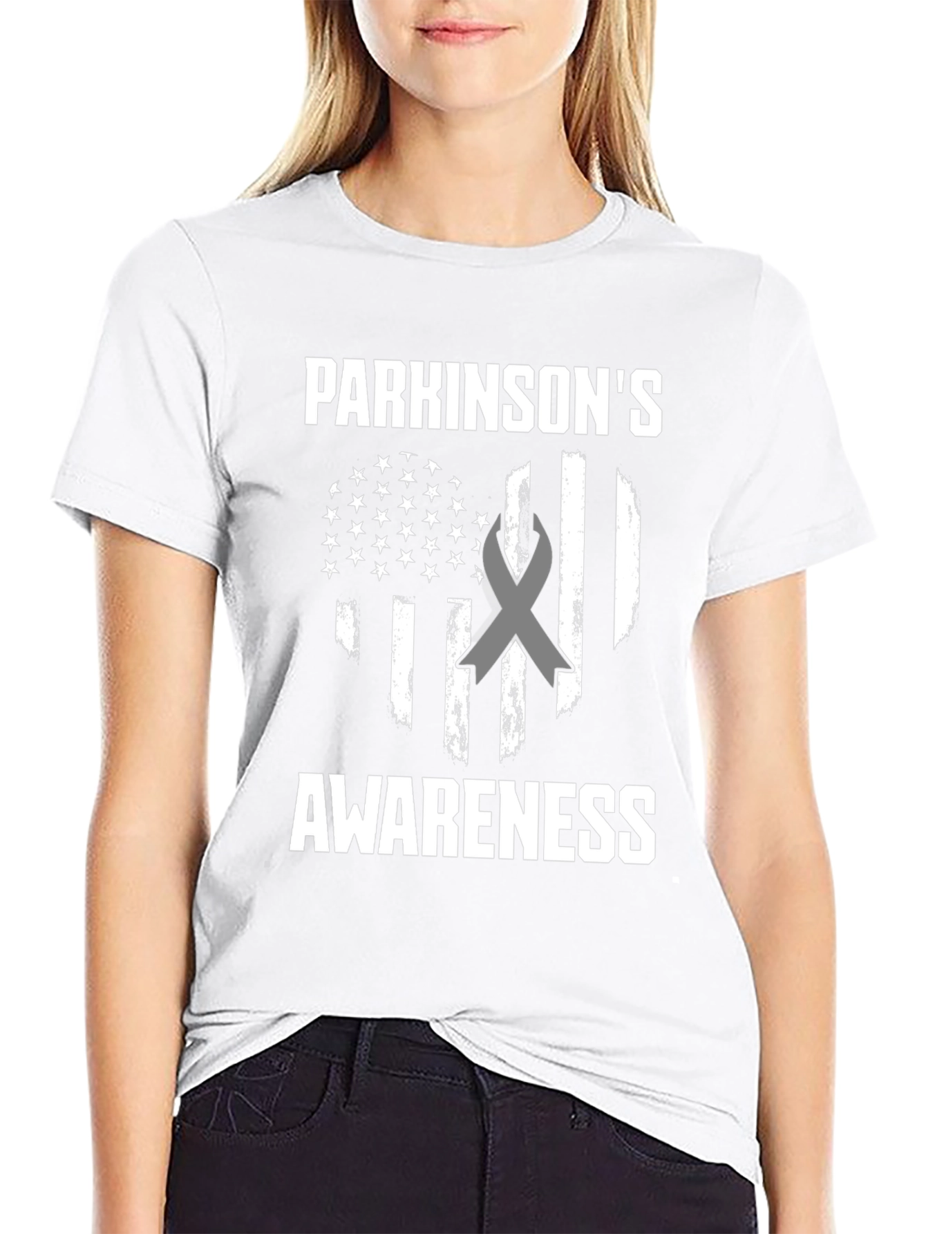 Parkinsons Awareness American Flag T-Shirt