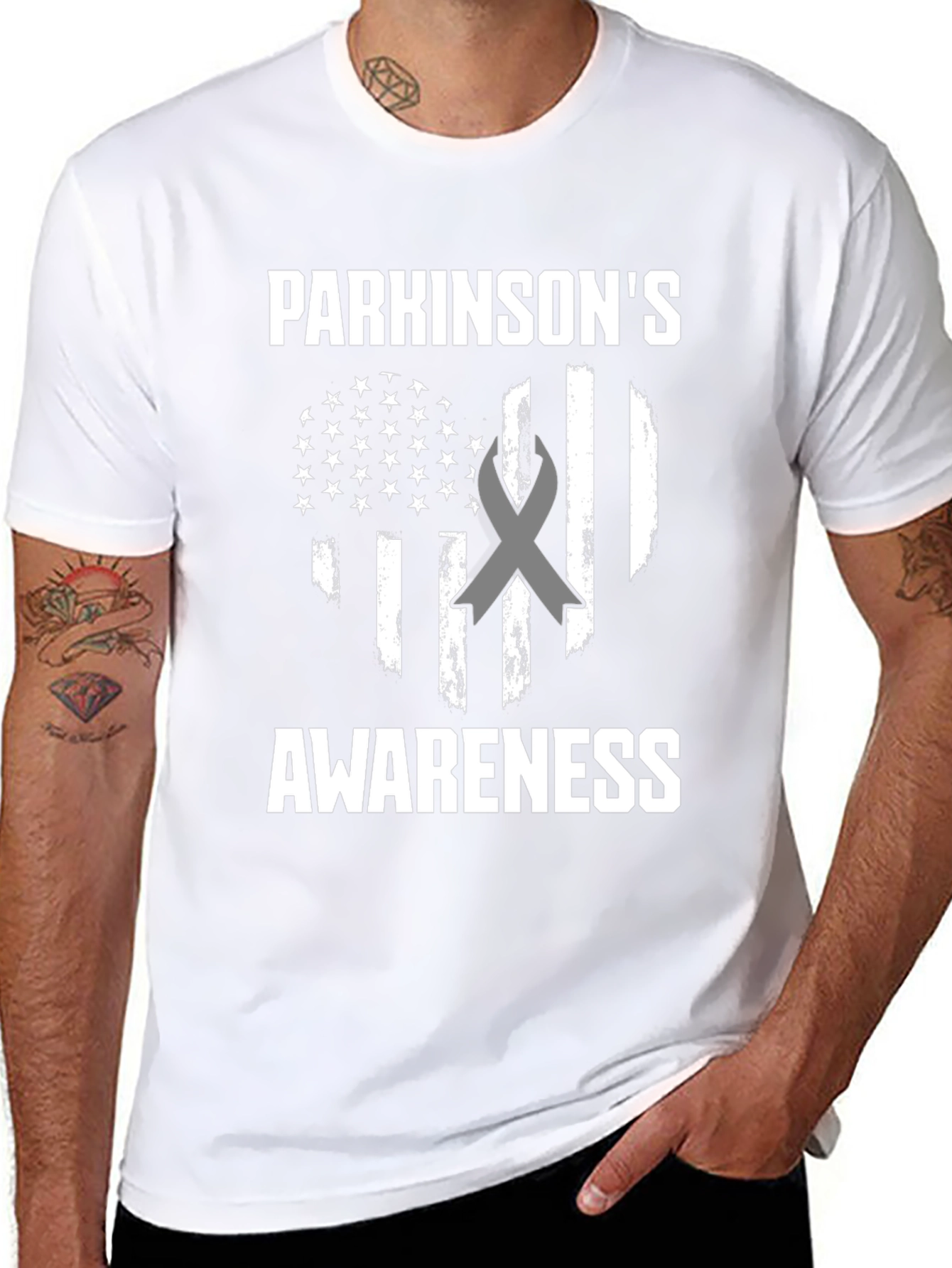 Parkinsons Awareness American Flag T-Shirt