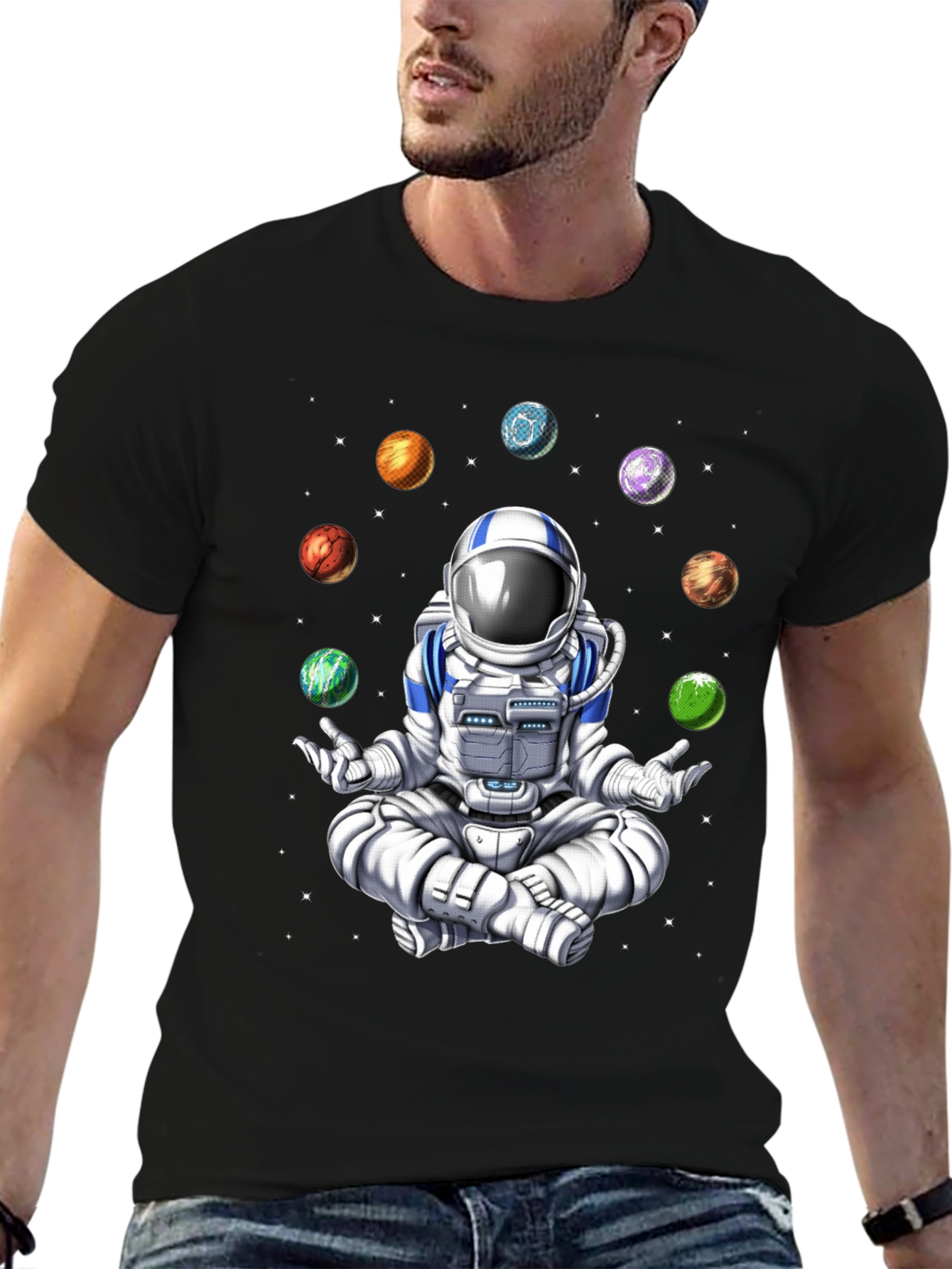 Meditating Astronaut Space T-Shirt
