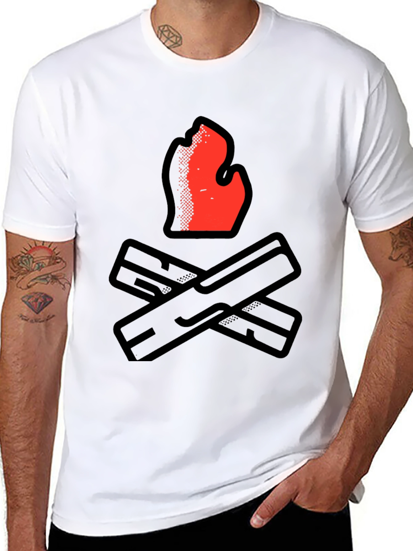 Campfire Graphic Tee - Black Casual Shirt