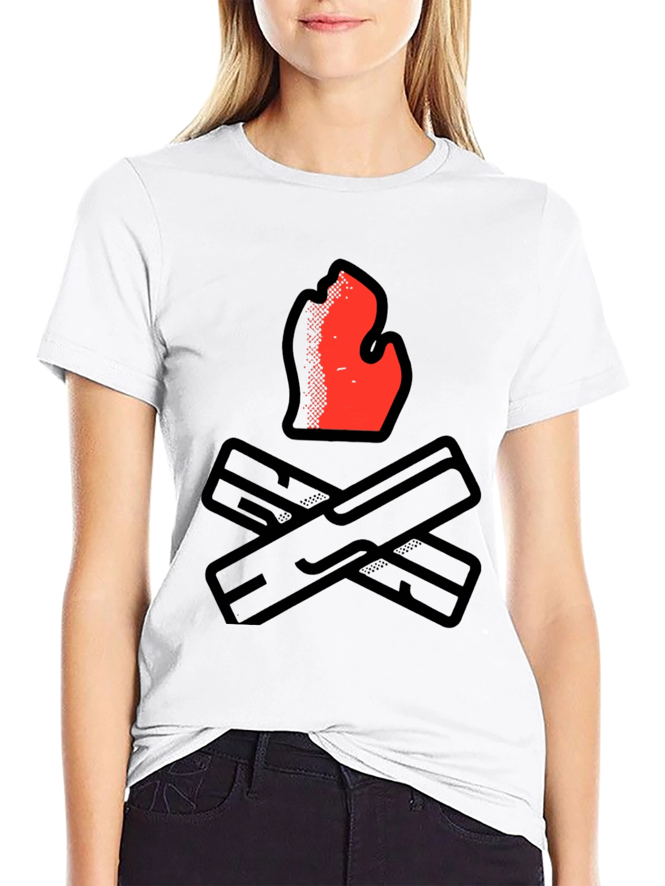 Campfire Graphic Tee - Black Casual Shirt