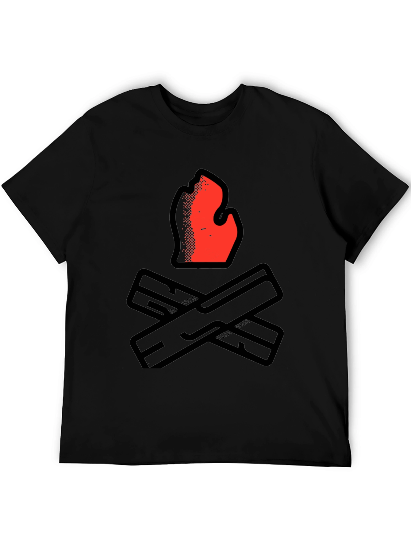 Campfire Graphic Tee - Black Casual Shirt