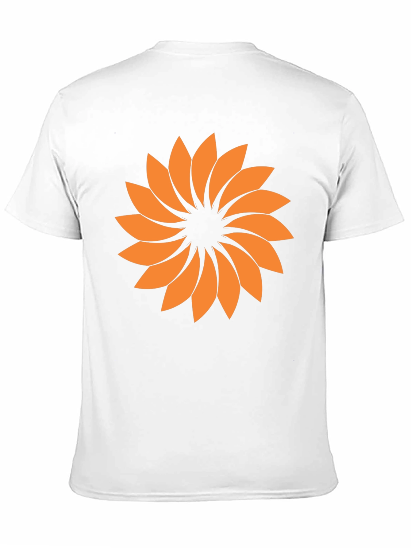 Abstract Orange Flower Graphic T-Shirt - Casual Style