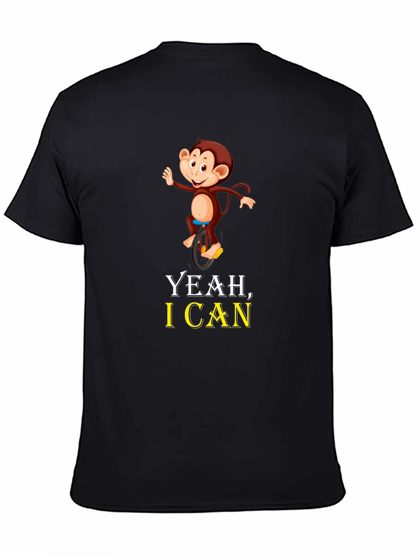 Funny Monkey Unicycle T-Shirt - Yeah I Can!