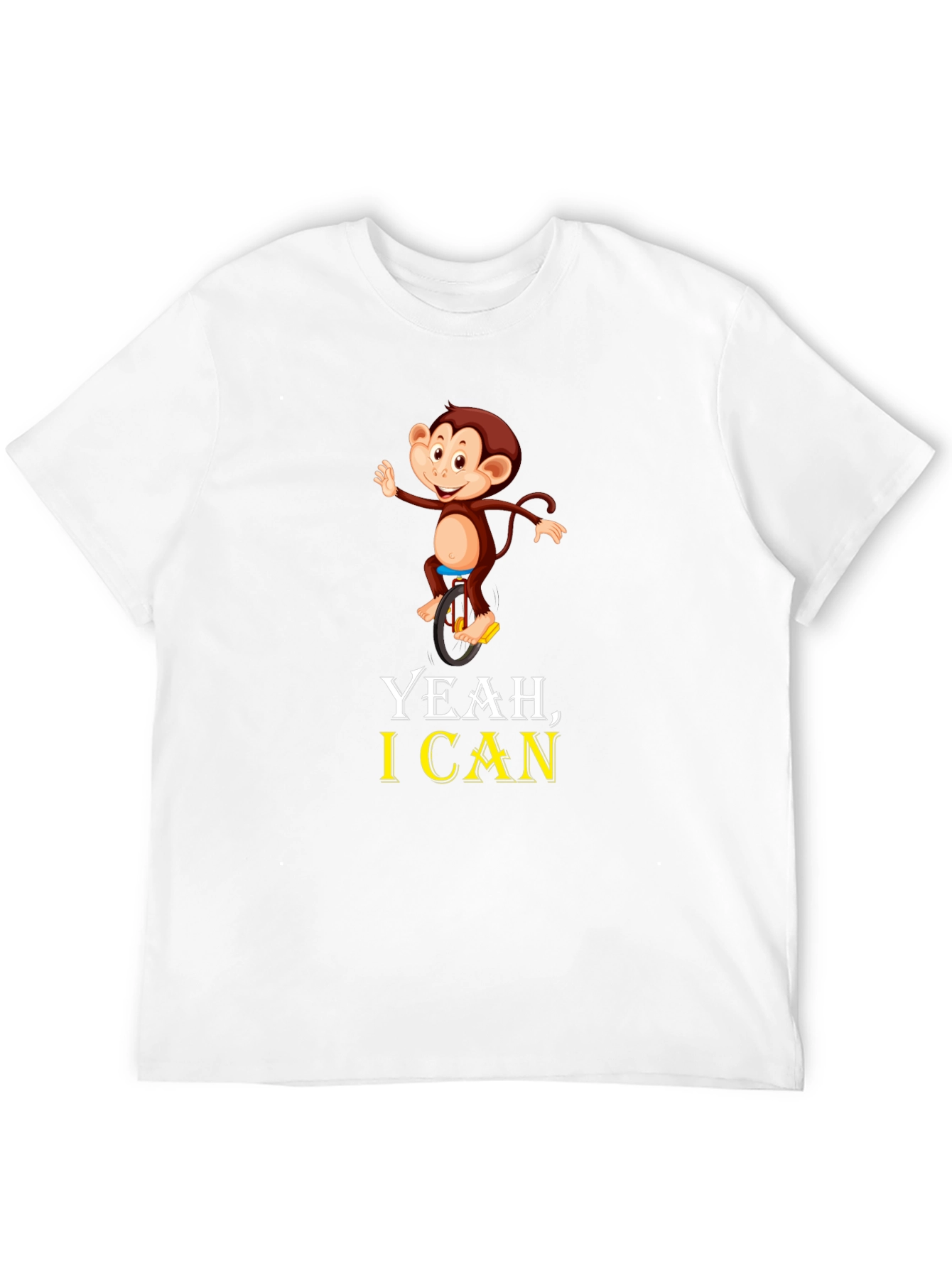 Funny Monkey Unicycle T-Shirt - Yeah I Can!