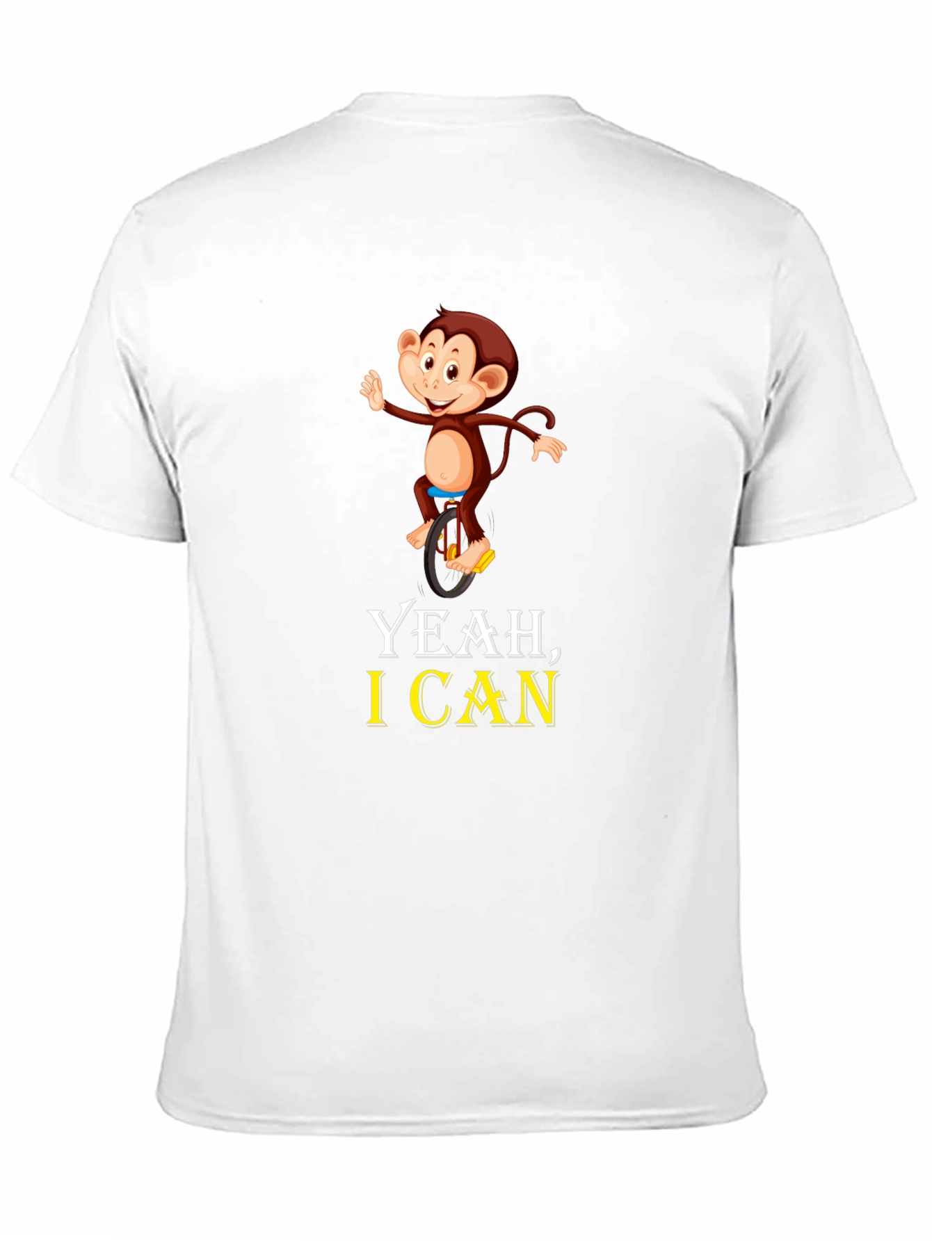 Funny Monkey Unicycle T-Shirt - Yeah I Can!
