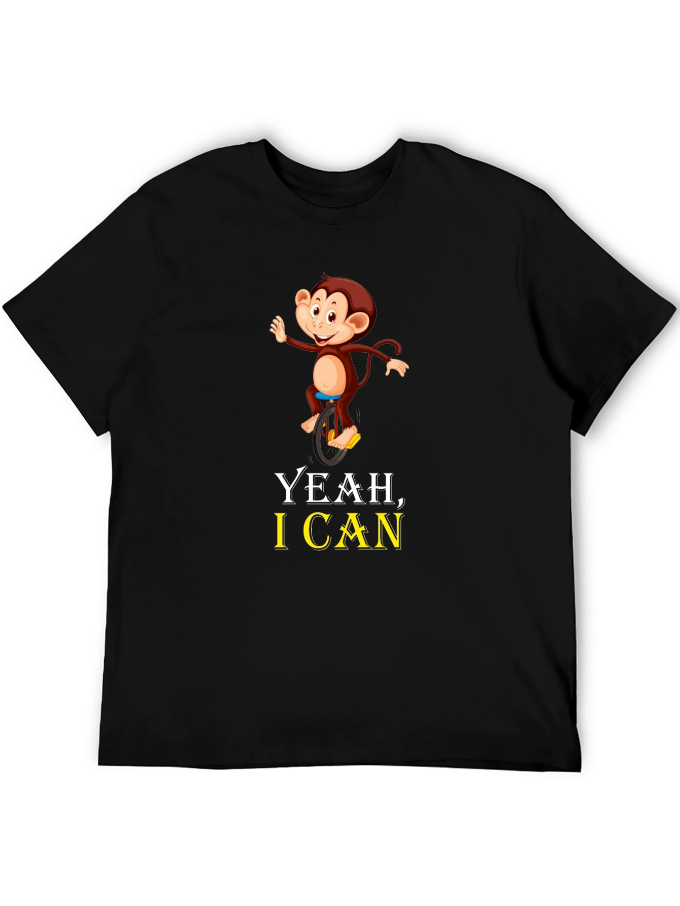 Funny Monkey Unicycle T-Shirt - Yeah I Can!