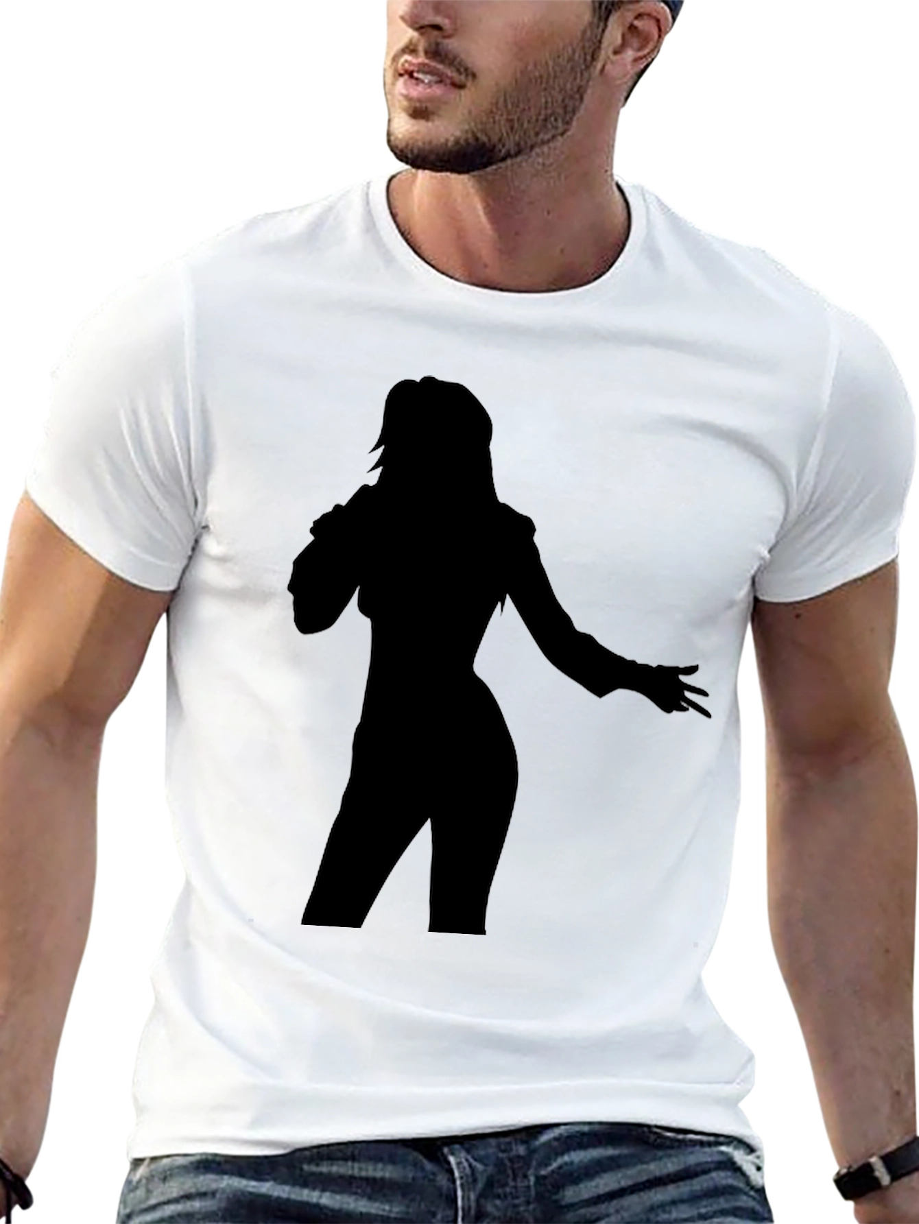 Silhouette Singer Graphic T-Shirt - Stylish Black Tee