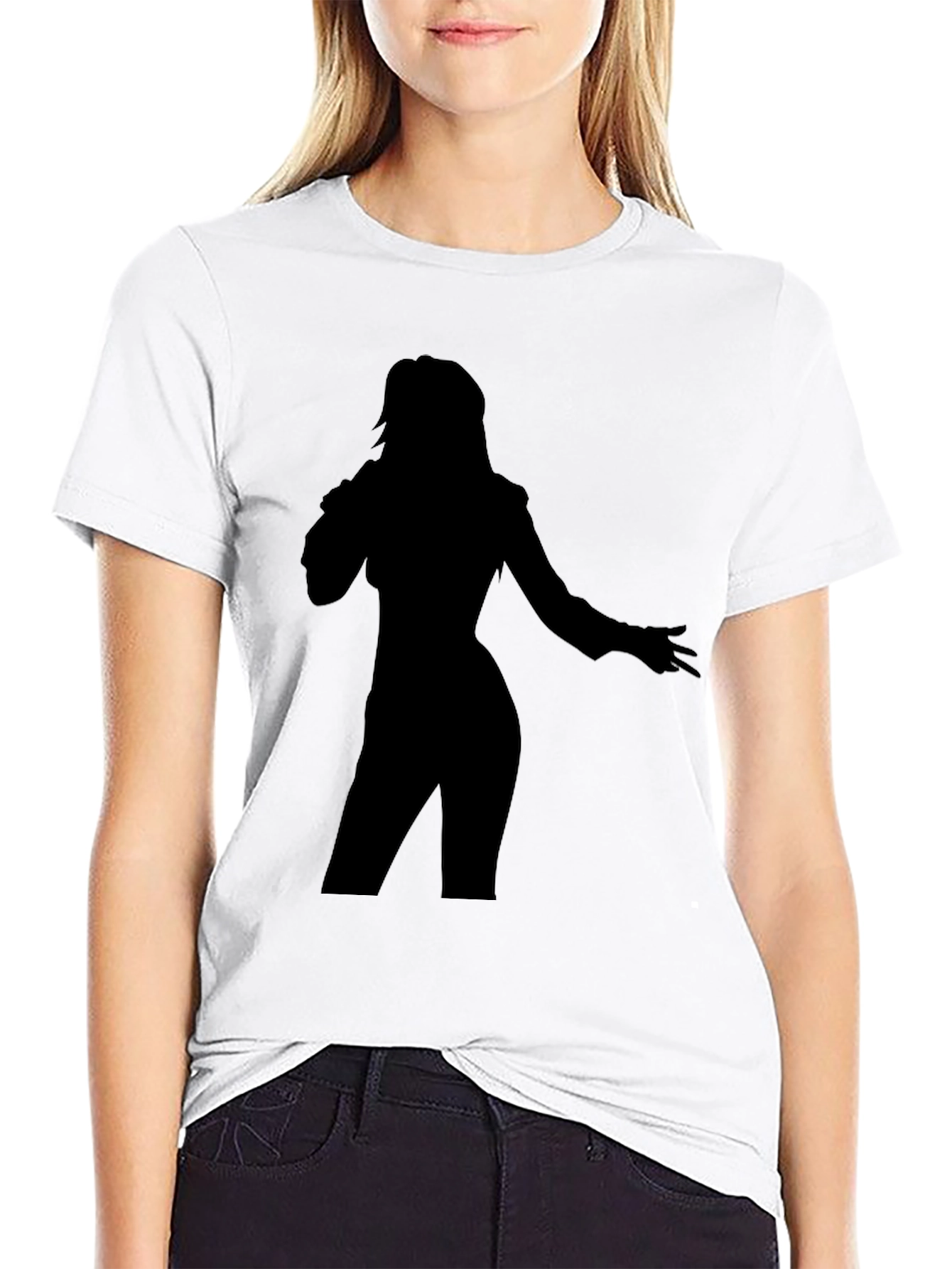 Silhouette Singer Graphic T-Shirt - Stylish Black Tee