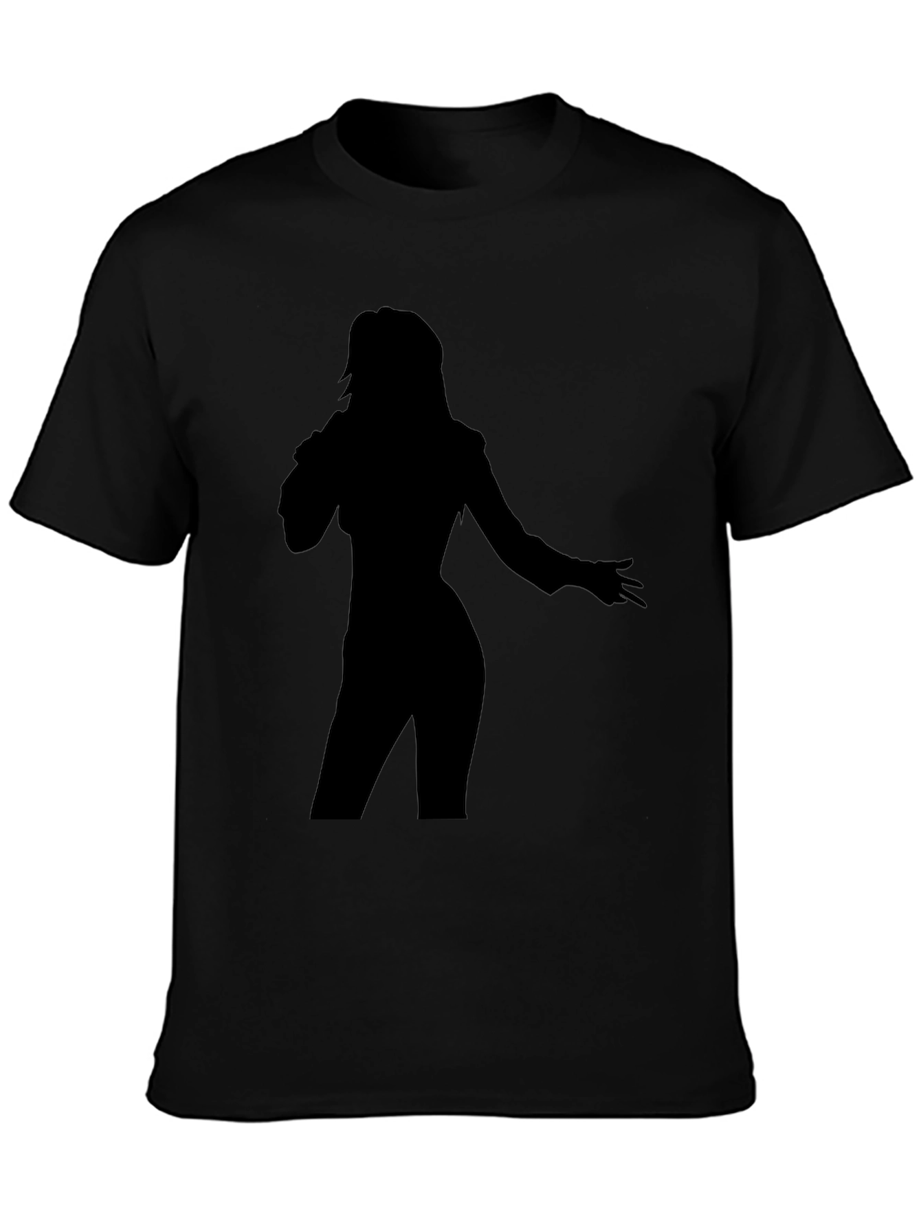 Silhouette Singer Graphic T-Shirt - Stylish Black Tee