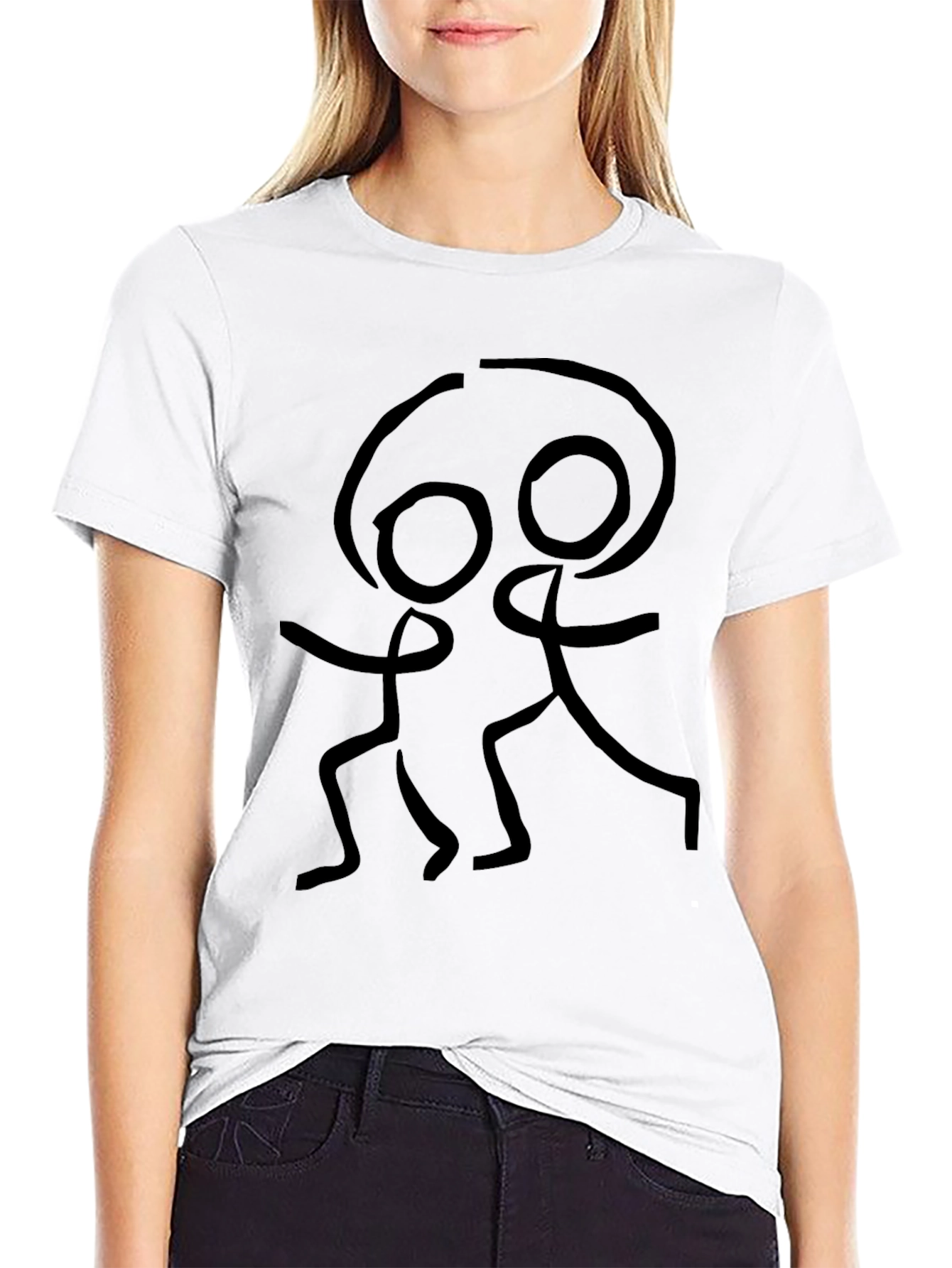 Stick Figure Dance Graphic Tee - Black