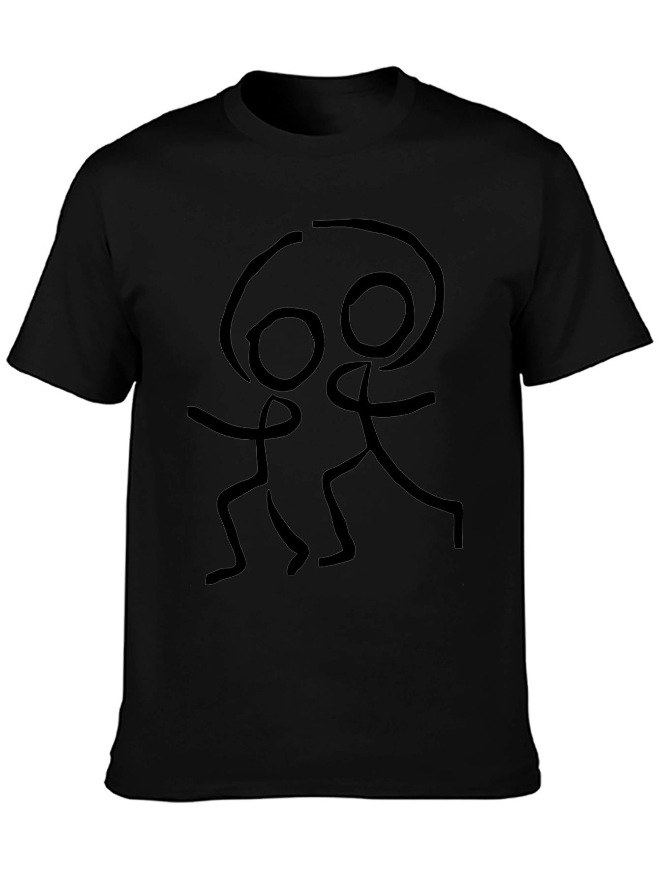 Stick Figure Dance Graphic Tee - Black