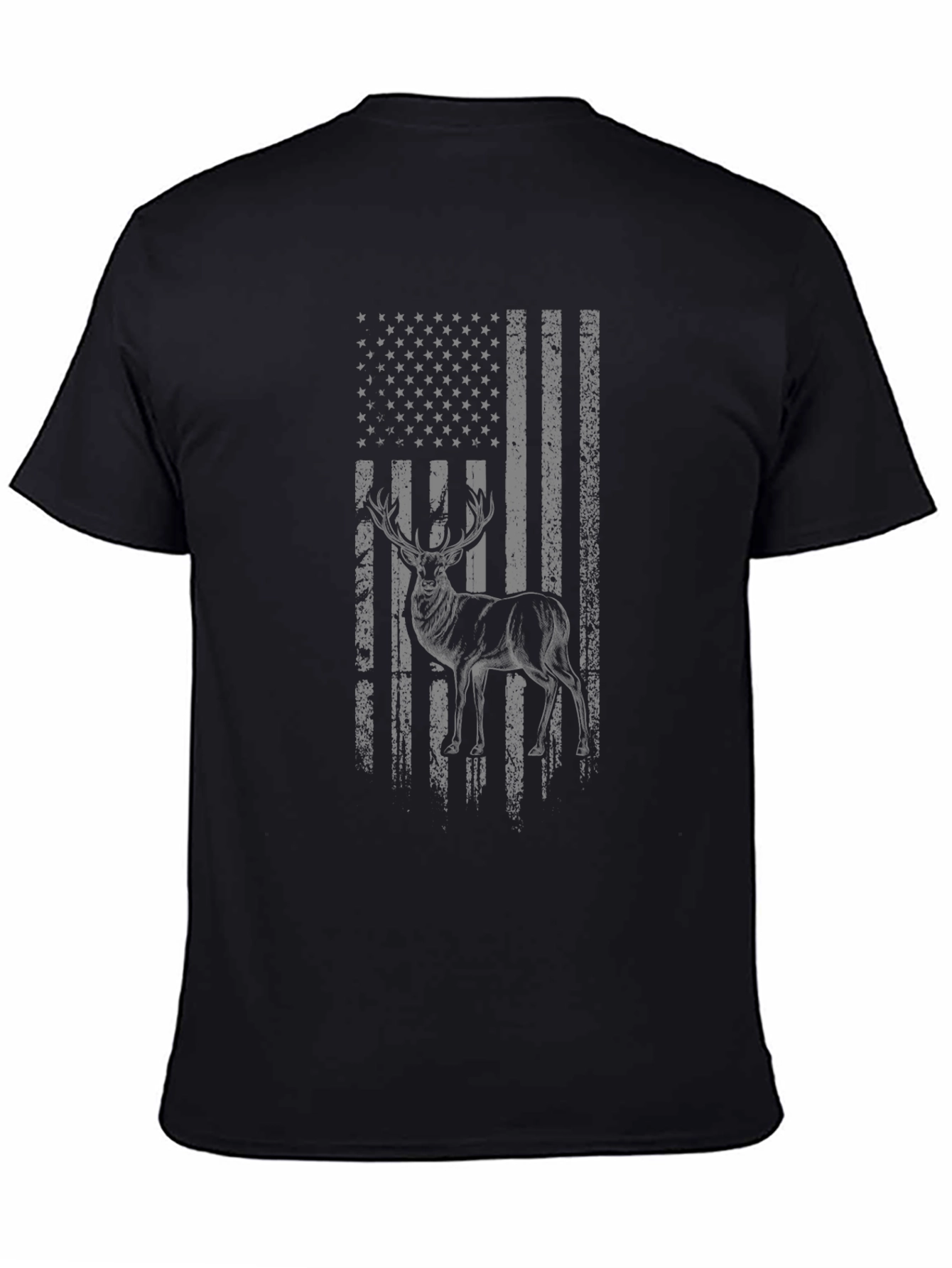Deer Flag Graphic Tee - Patriotic Hunting Shirt