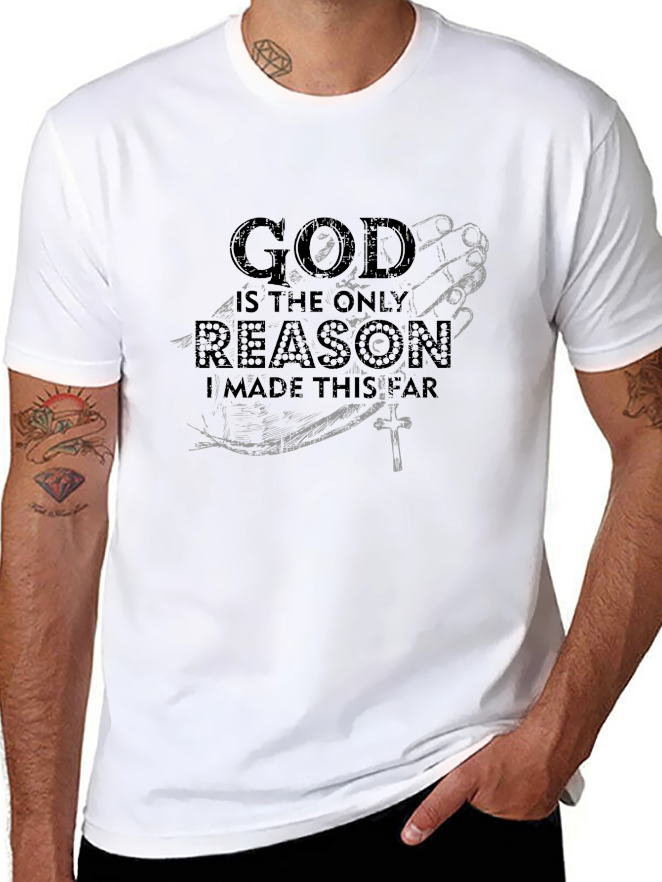 God is the Reason Graphic Black T-Shirt