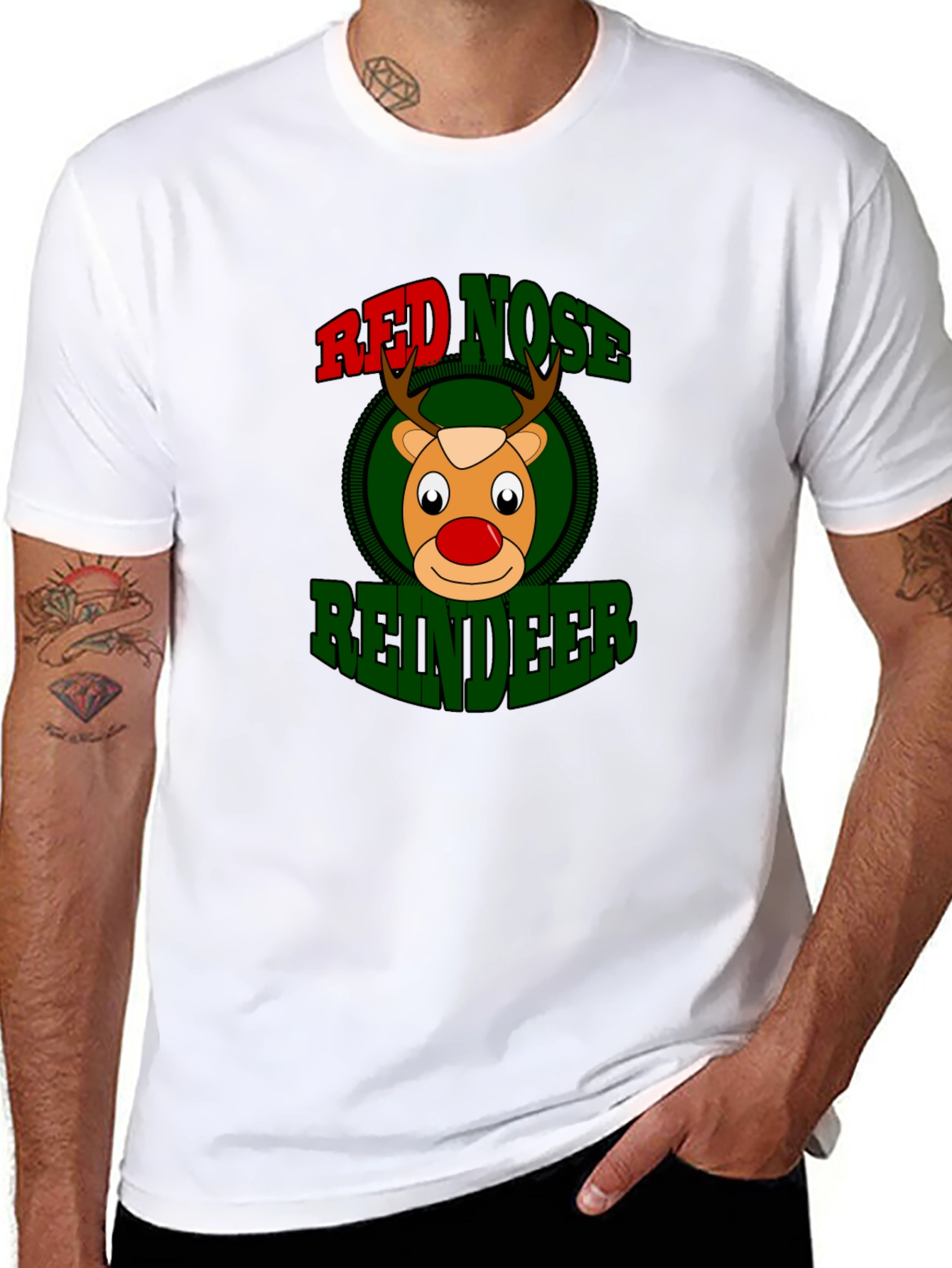 Red Nose Reindeer Graphic Tee - Christmas Holiday