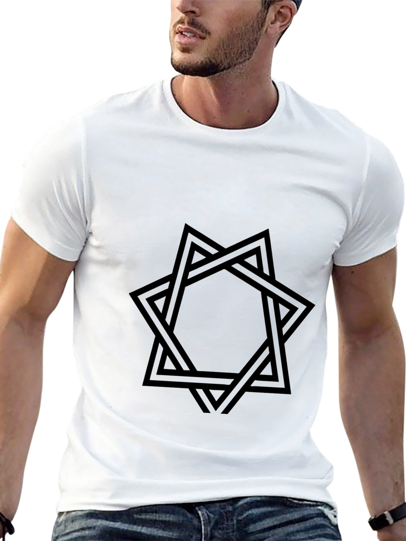 Geometric Star Black Graphic Tee