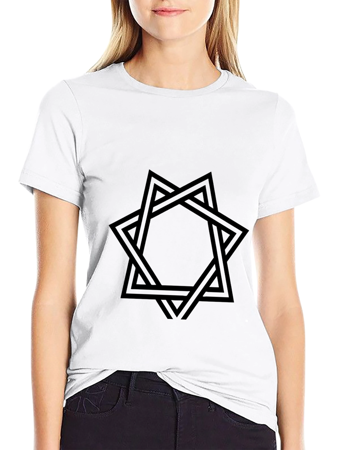 Geometric Star Black Graphic Tee