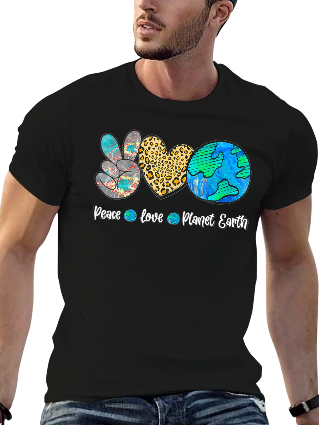 Peace Love Planet Earth Graphic Tee