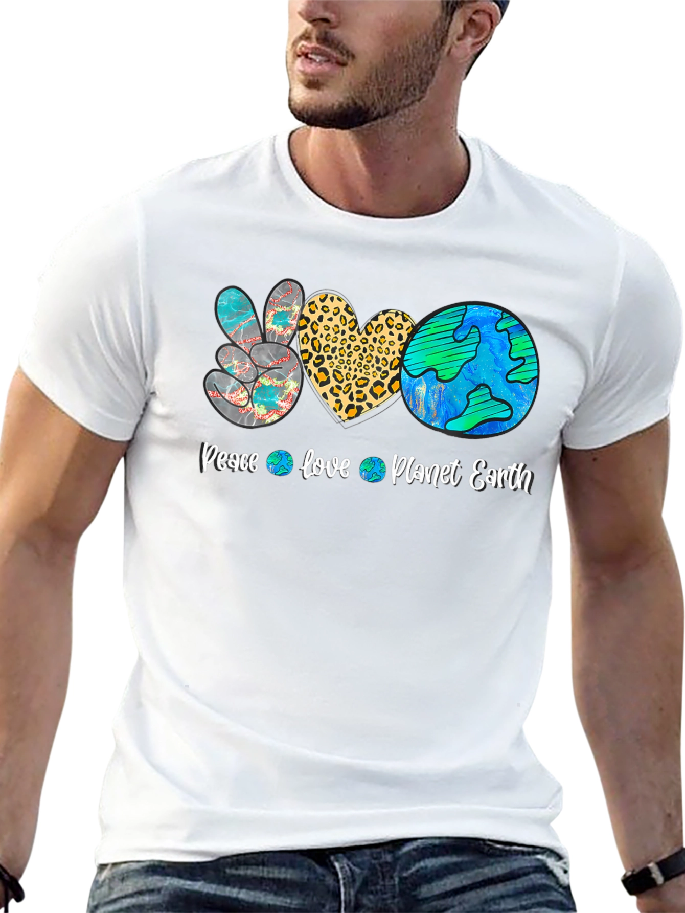 Peace Love Planet Earth Graphic Tee