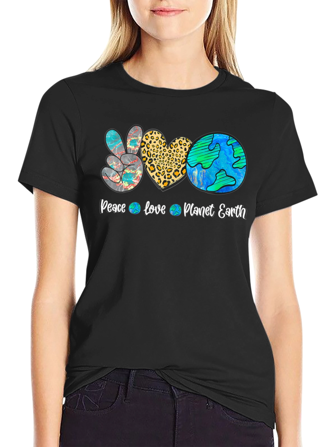 Peace Love Planet Earth Graphic Tee