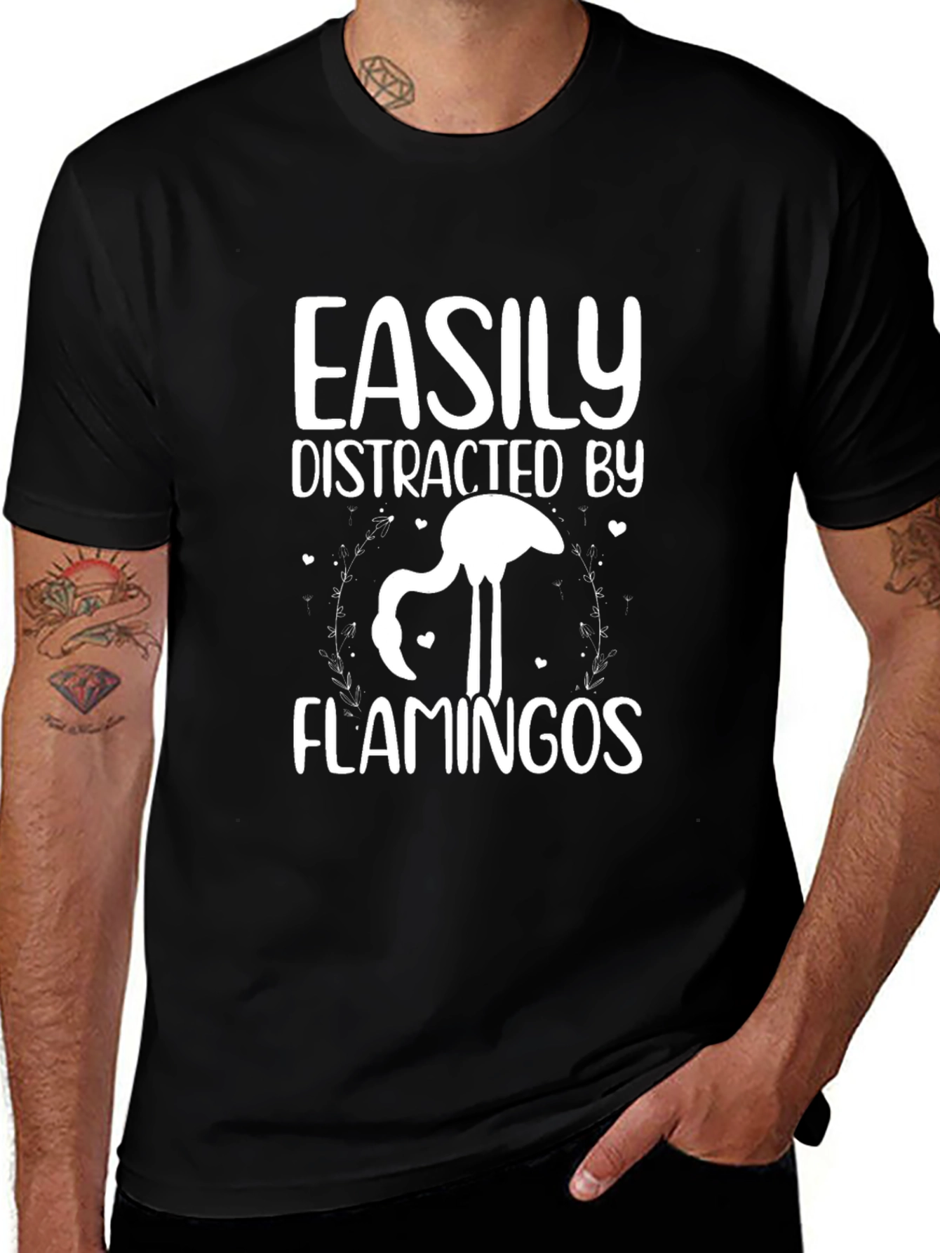 Easily Distracted By Flamingos Graphic Tee