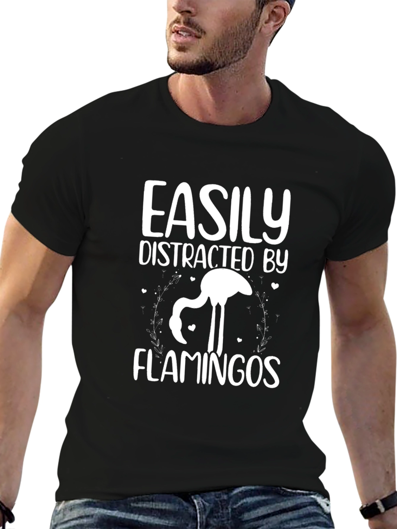 Easily Distracted By Flamingos Graphic Tee