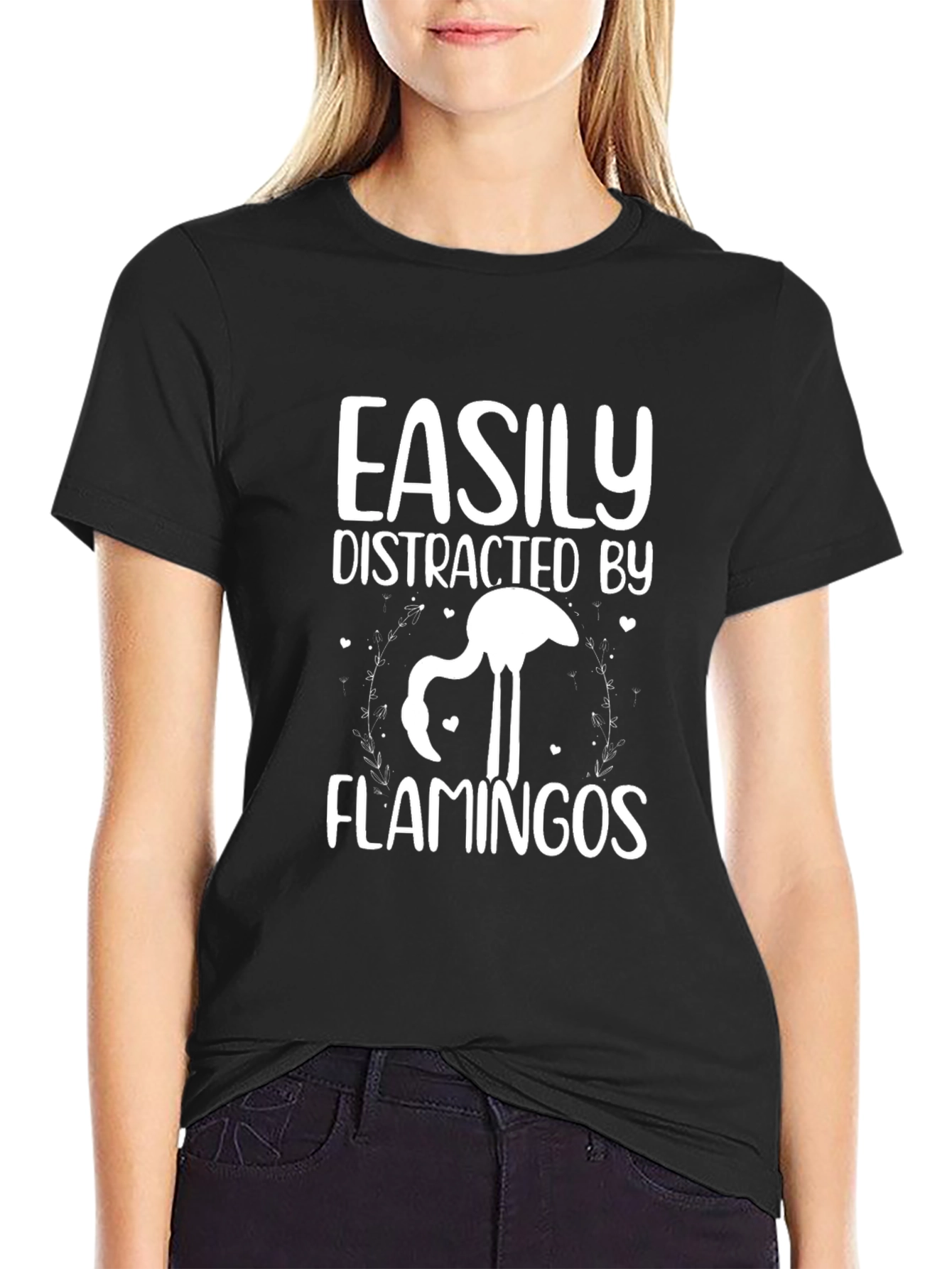 Easily Distracted By Flamingos Graphic Tee