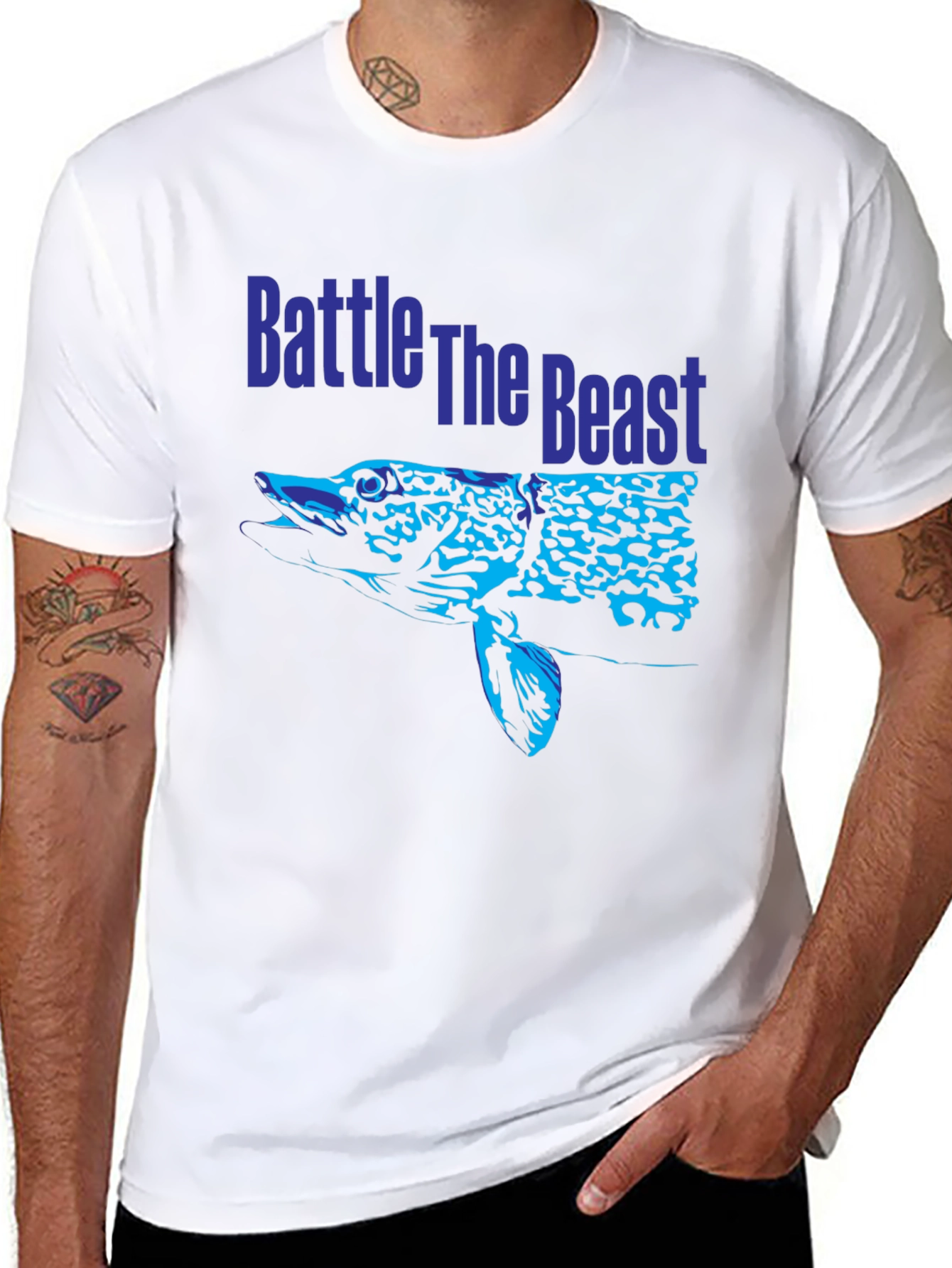 Battle The Beast Fish Graphic T-Shirt