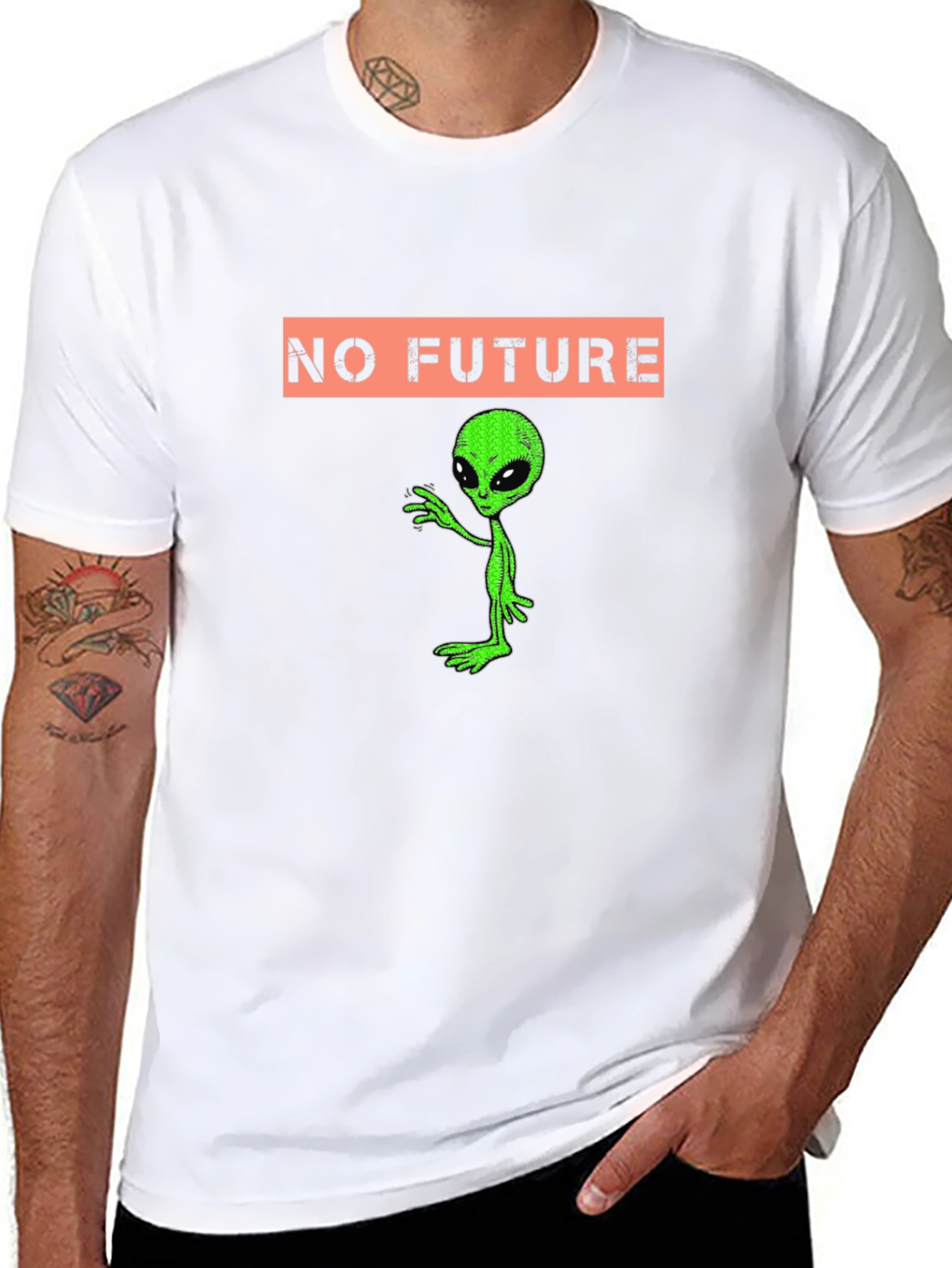 No Future Alien Graphic Tee - Black