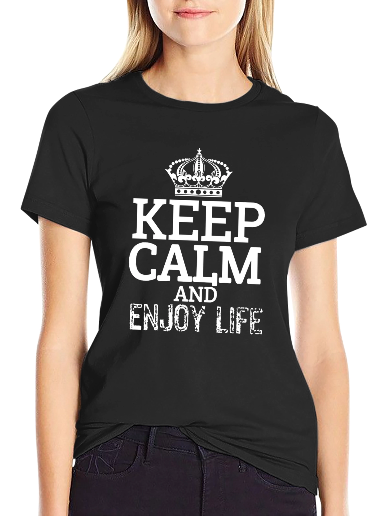 Keep Calm & Enjoy Life Black T-Shirt