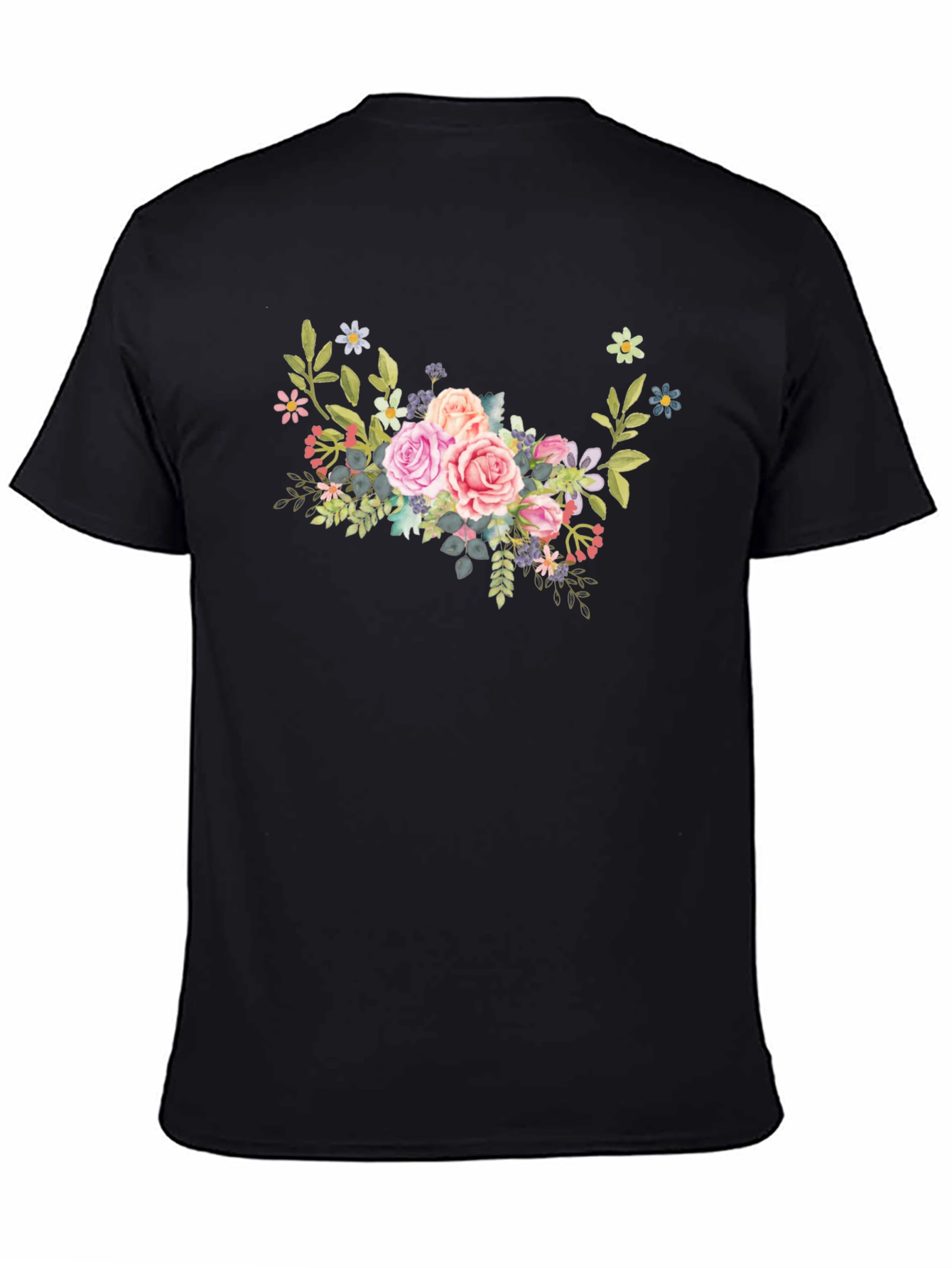 Floral Bouquet Black T-Shirt