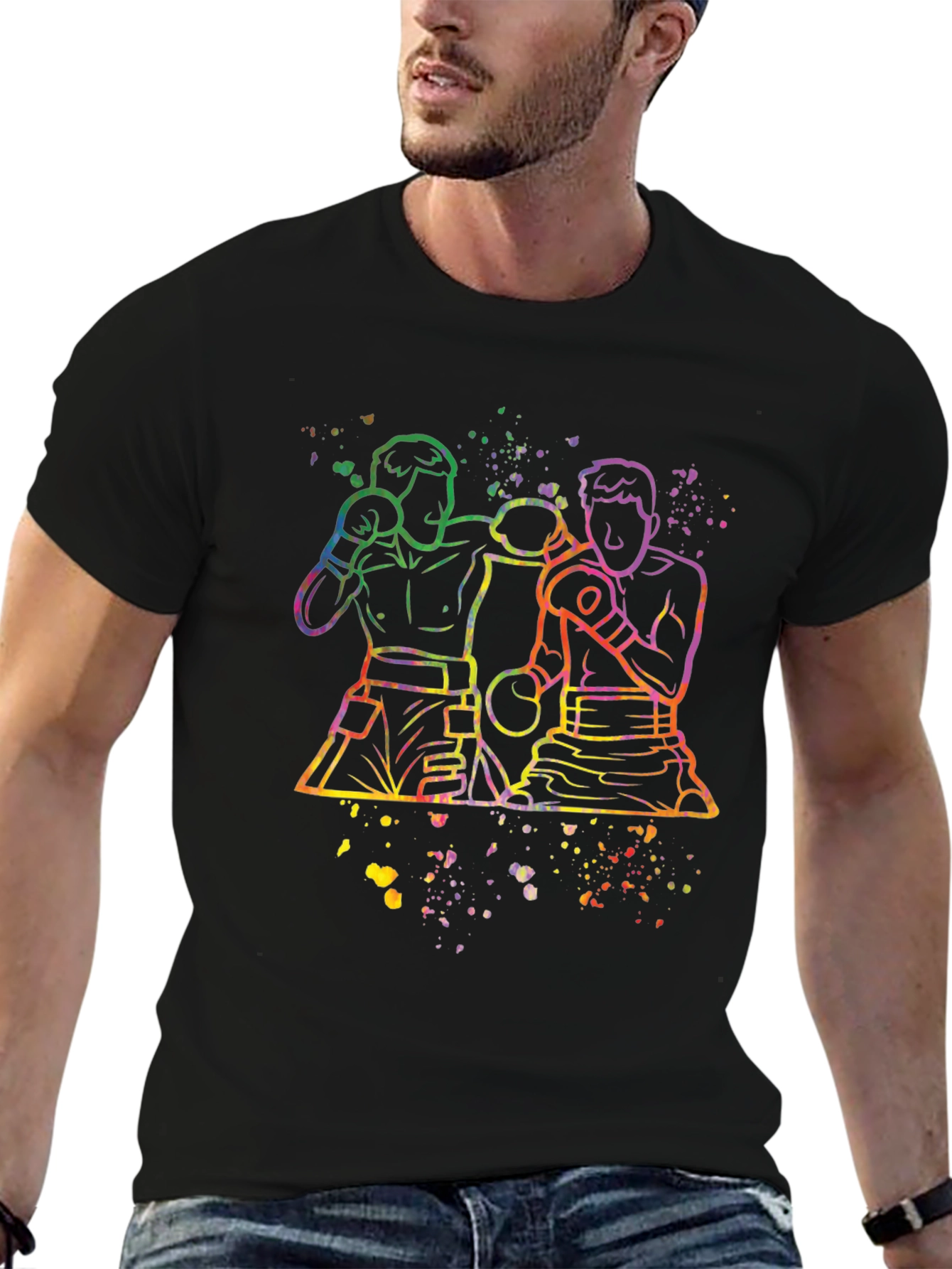 Vivid Boxer Graphic Tee - Stylish Mens T-Shirt
