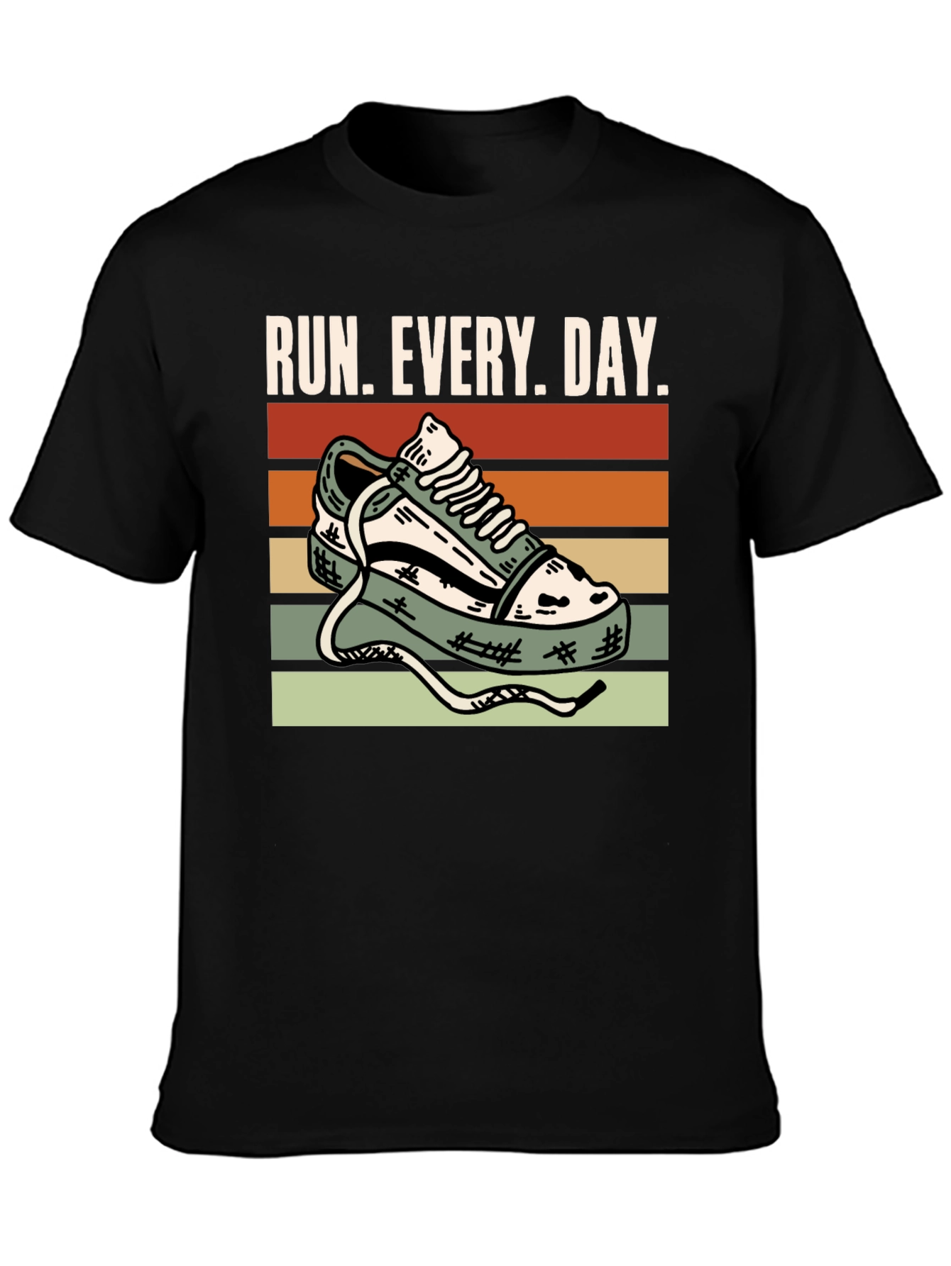 Run Every Day Graphic Tee - Retro Sneaker Design