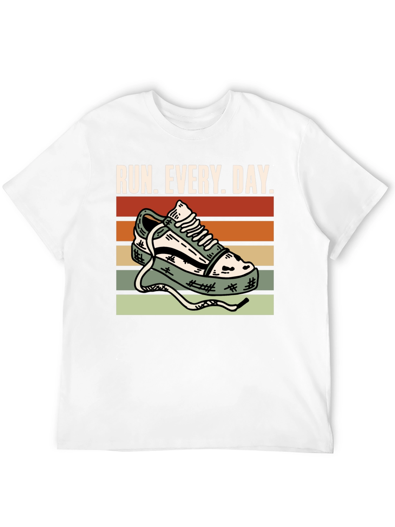 Run Every Day Graphic Tee - Retro Sneaker Design