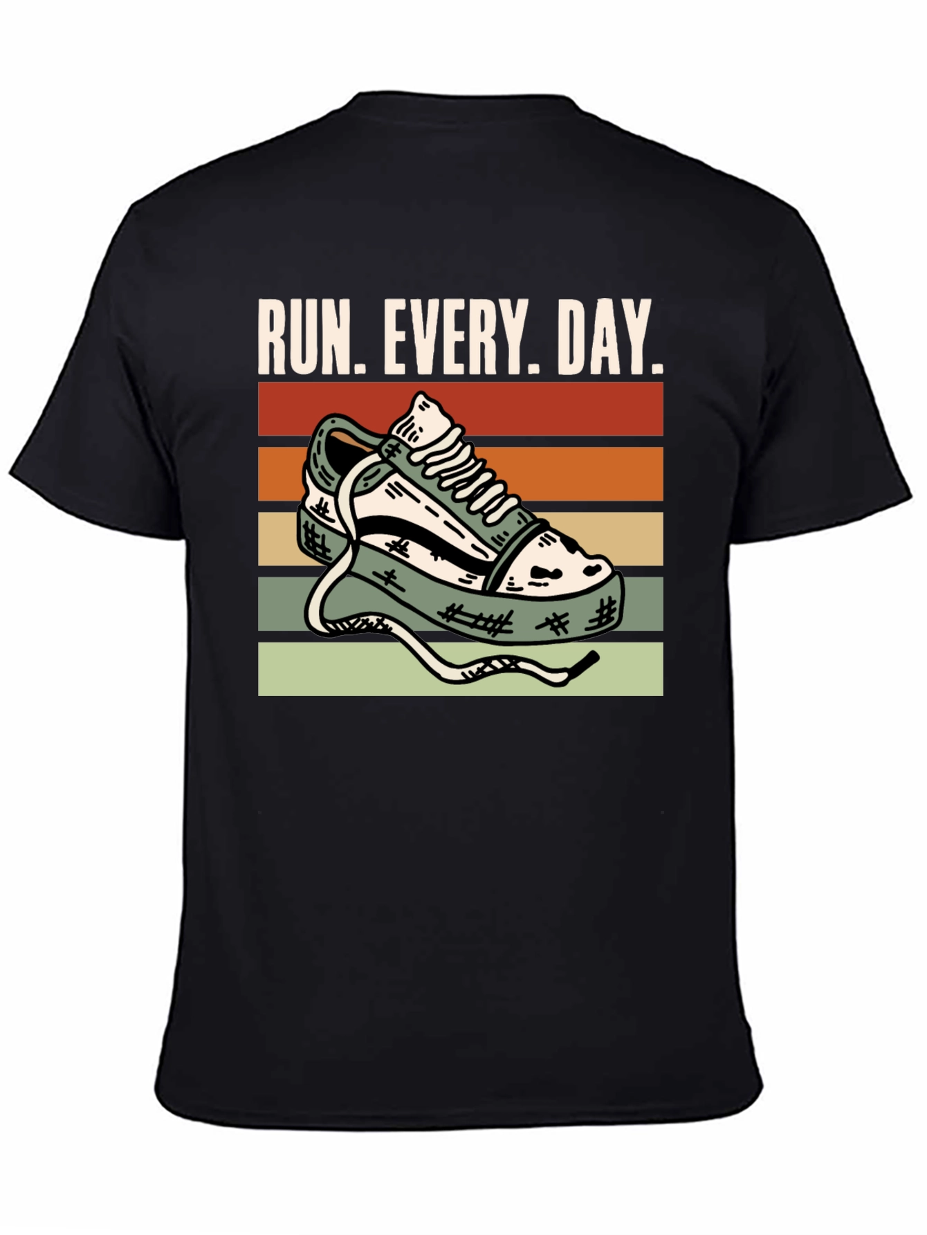 Run Every Day Graphic Tee - Retro Sneaker Design