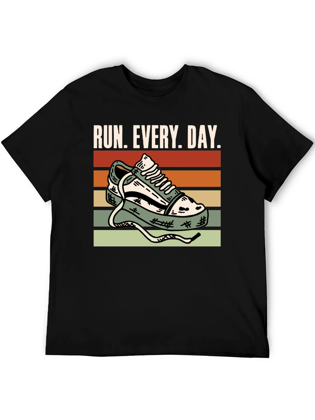 Run Every Day Graphic Tee - Retro Sneaker Design