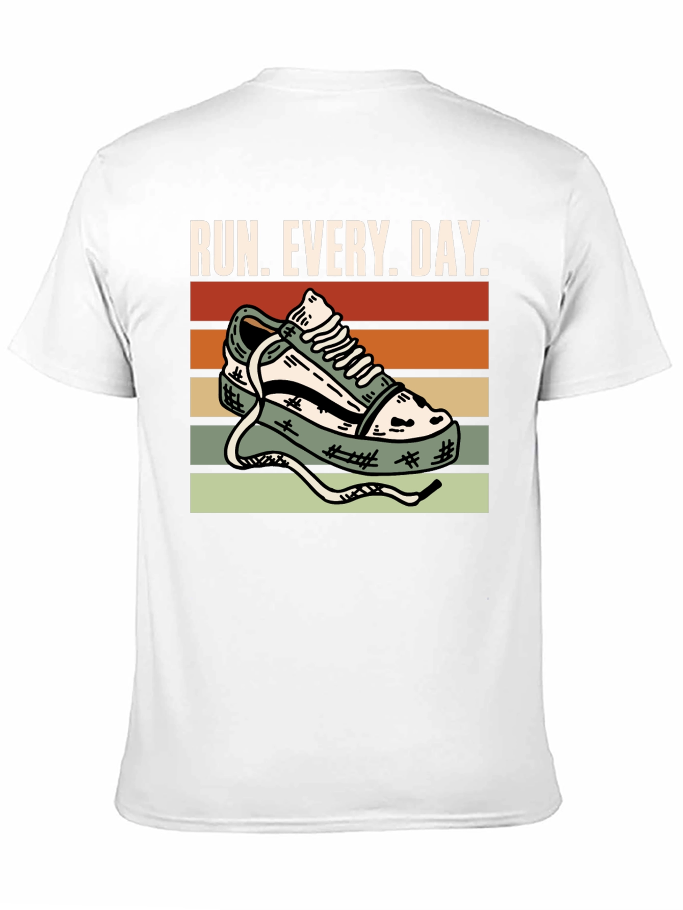 Run Every Day Graphic Tee - Retro Sneaker Design