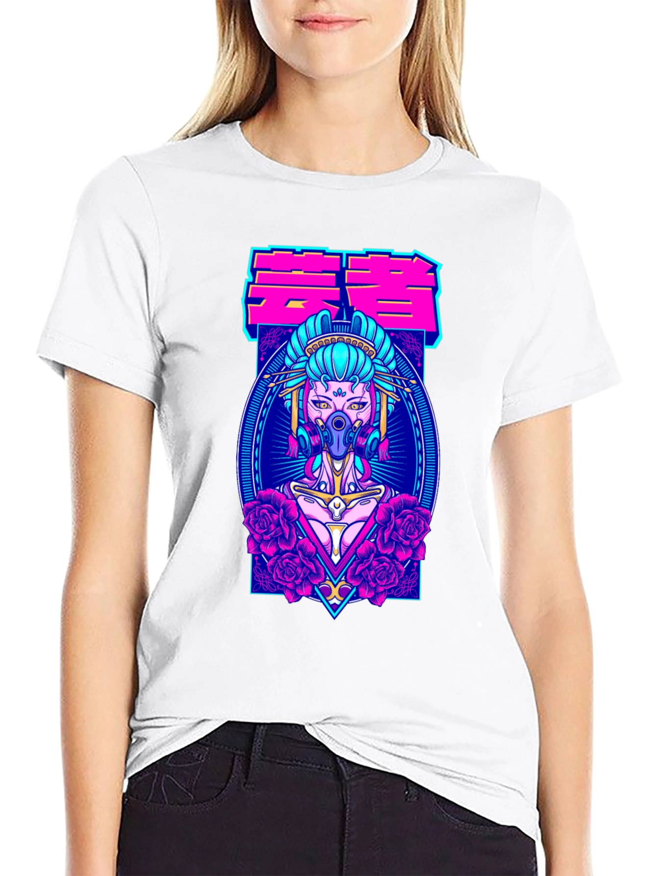 Cyberpunk Geisha T-Shirt - Unique Graphic Tee