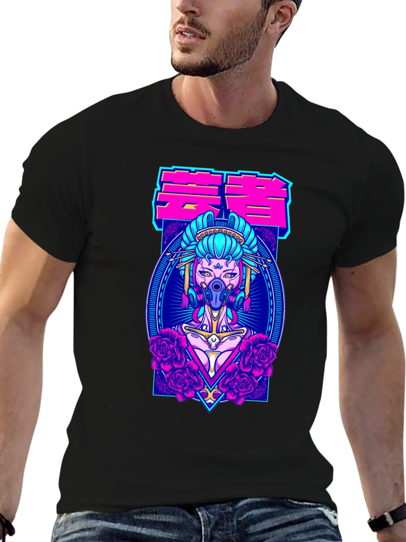 Cyberpunk Geisha T-Shirt - Unique Graphic Tee