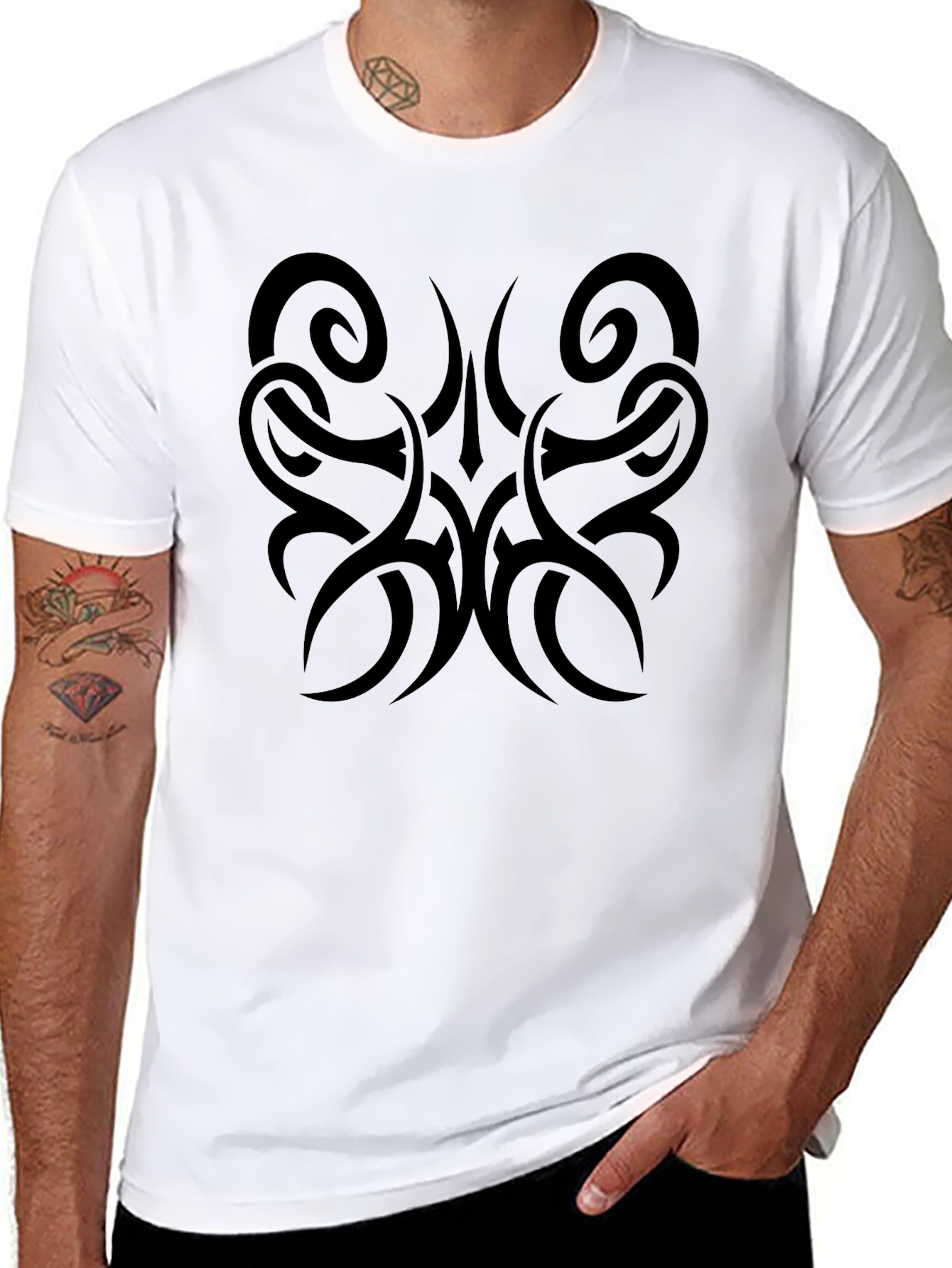 Tribal Tattoo Style Black Graphic Tee