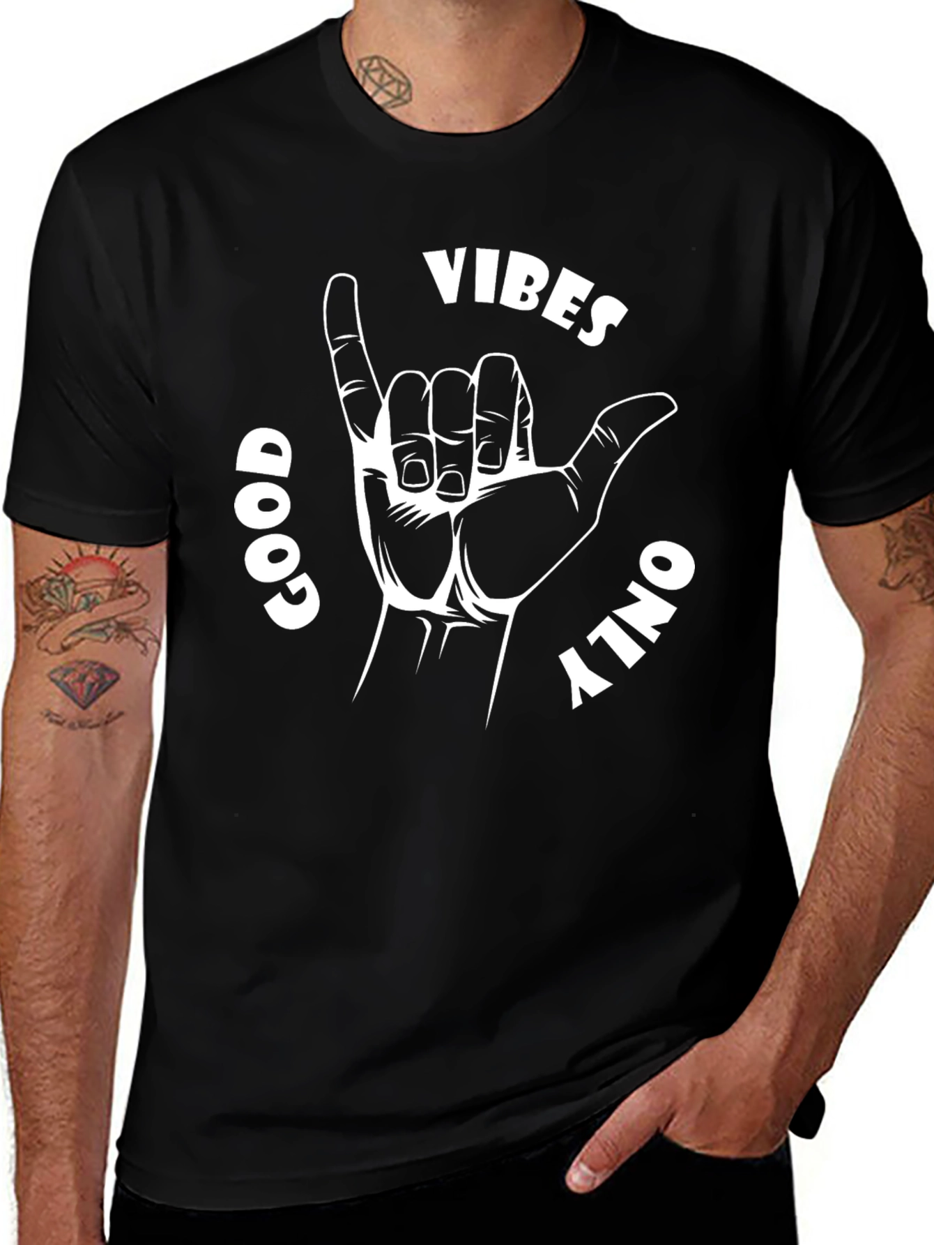 Good Vibes Only Black Graphic Tee