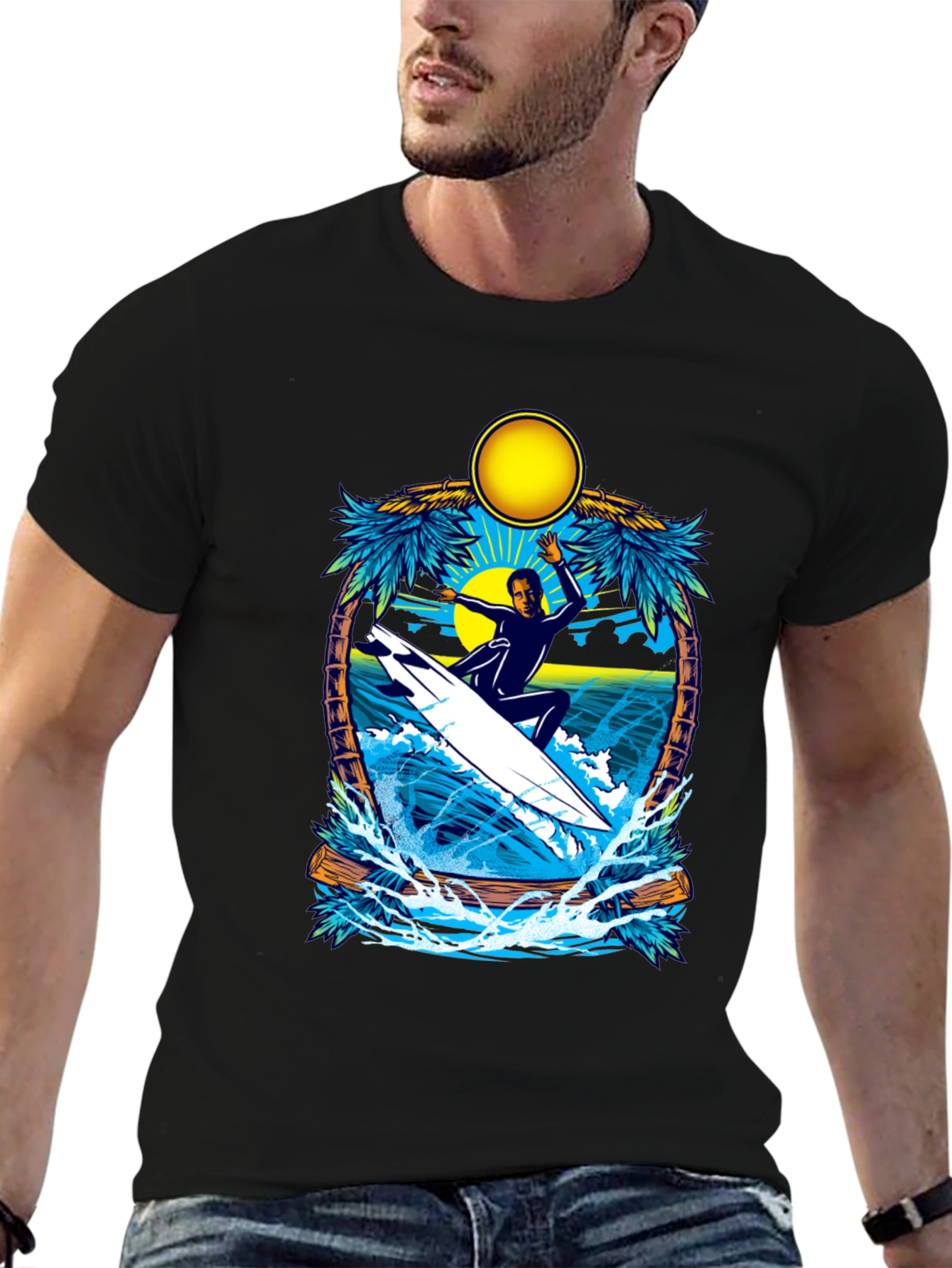 Surfer Graphic Tee - Tropical Vibes