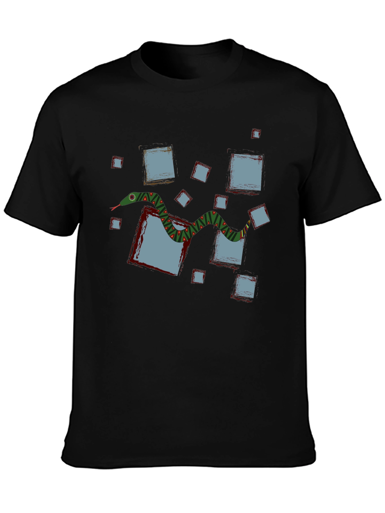 Abstract Snake Graphic T-Shirt