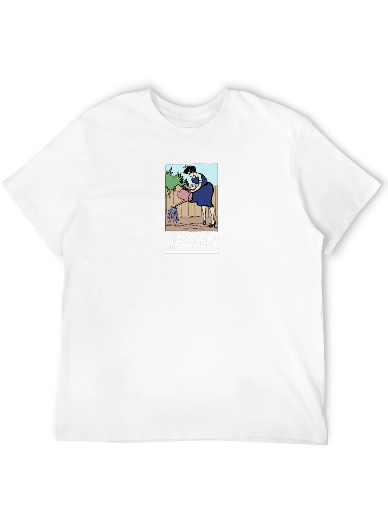 Garden Cartoon Graphic T-Shirt Black