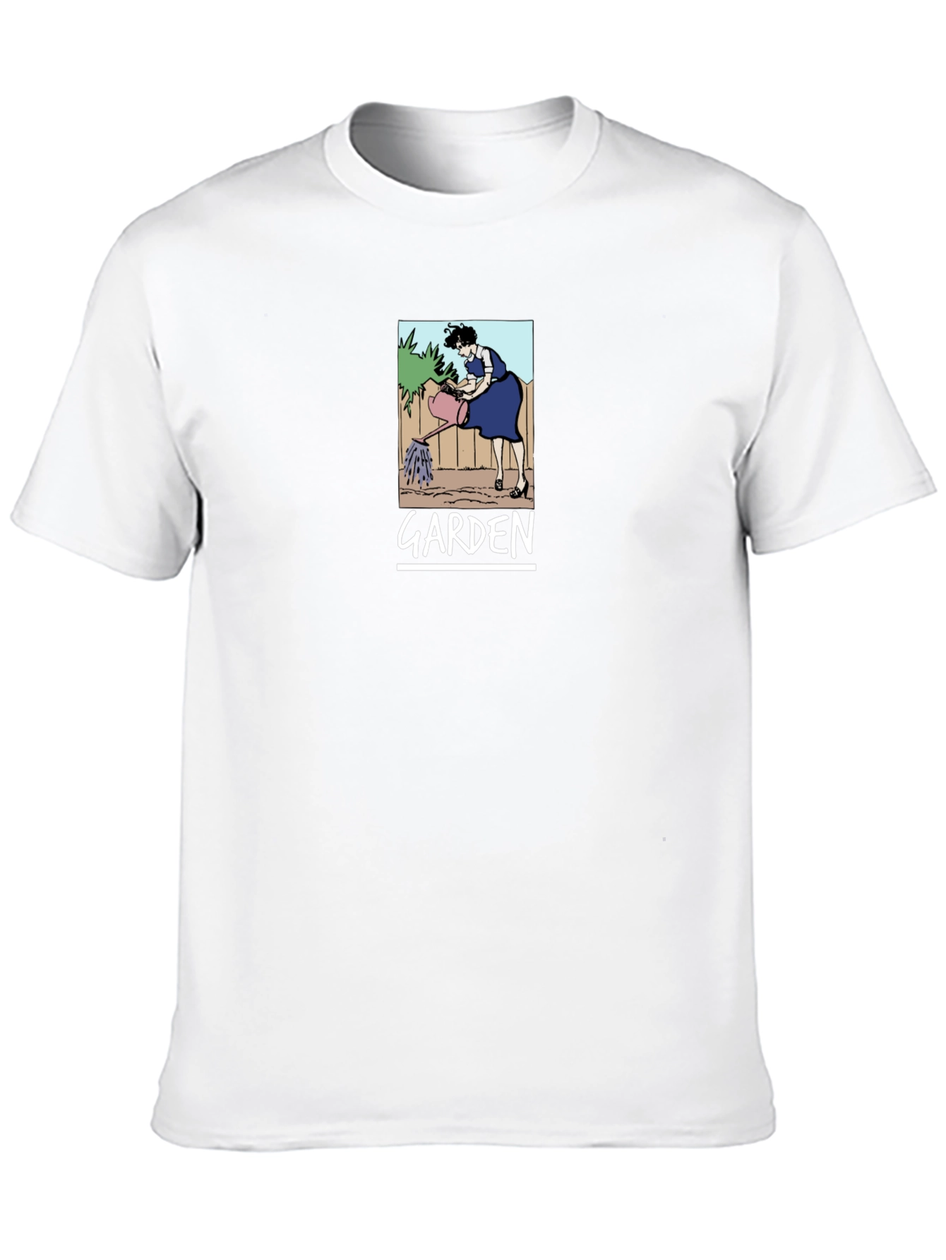 Garden Cartoon Graphic T-Shirt Black